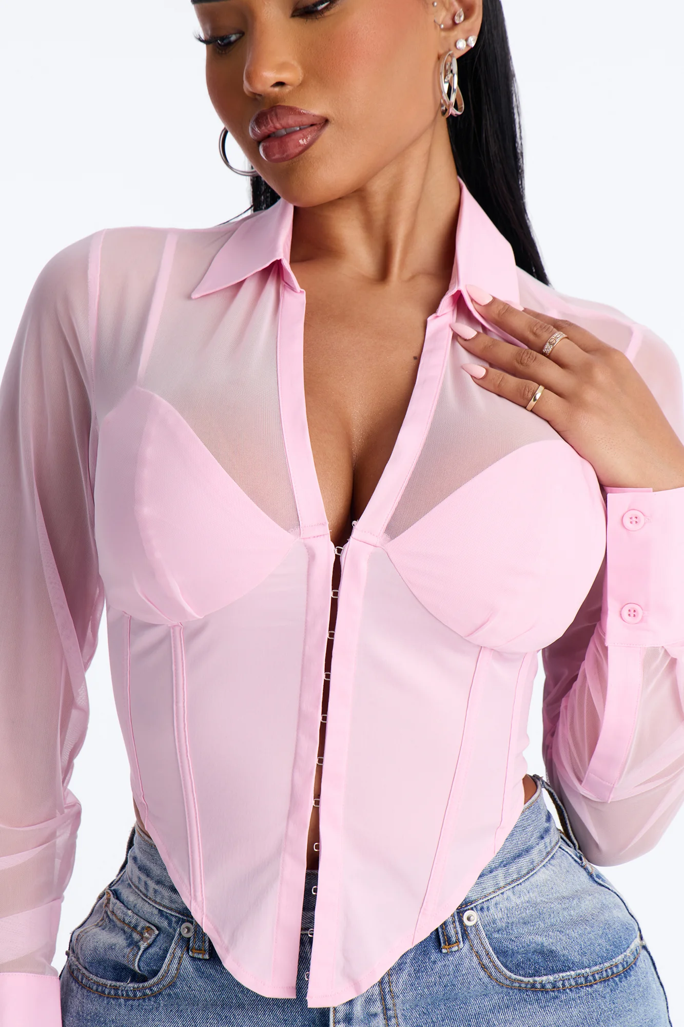 Business As Usual Corset Top - Pink - Image 3