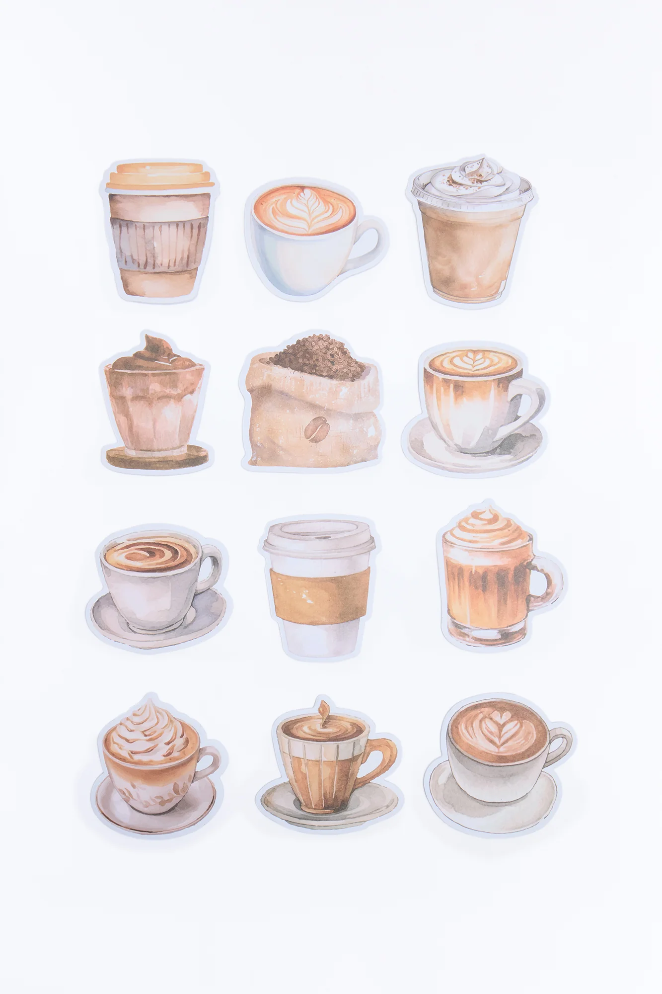 But First Coffee Sticky Notes 12 Pack Set - Brown/combo