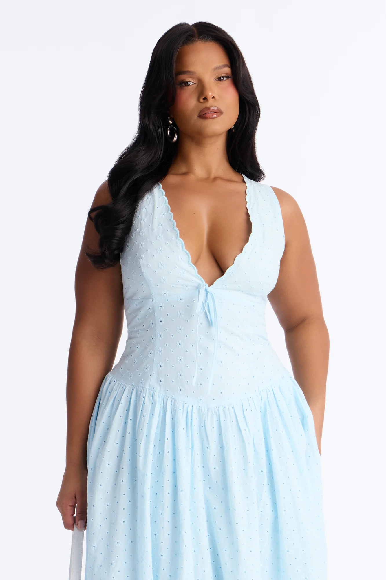 Buttercup Eyelet Midi Dress - Light Blue - Image 6