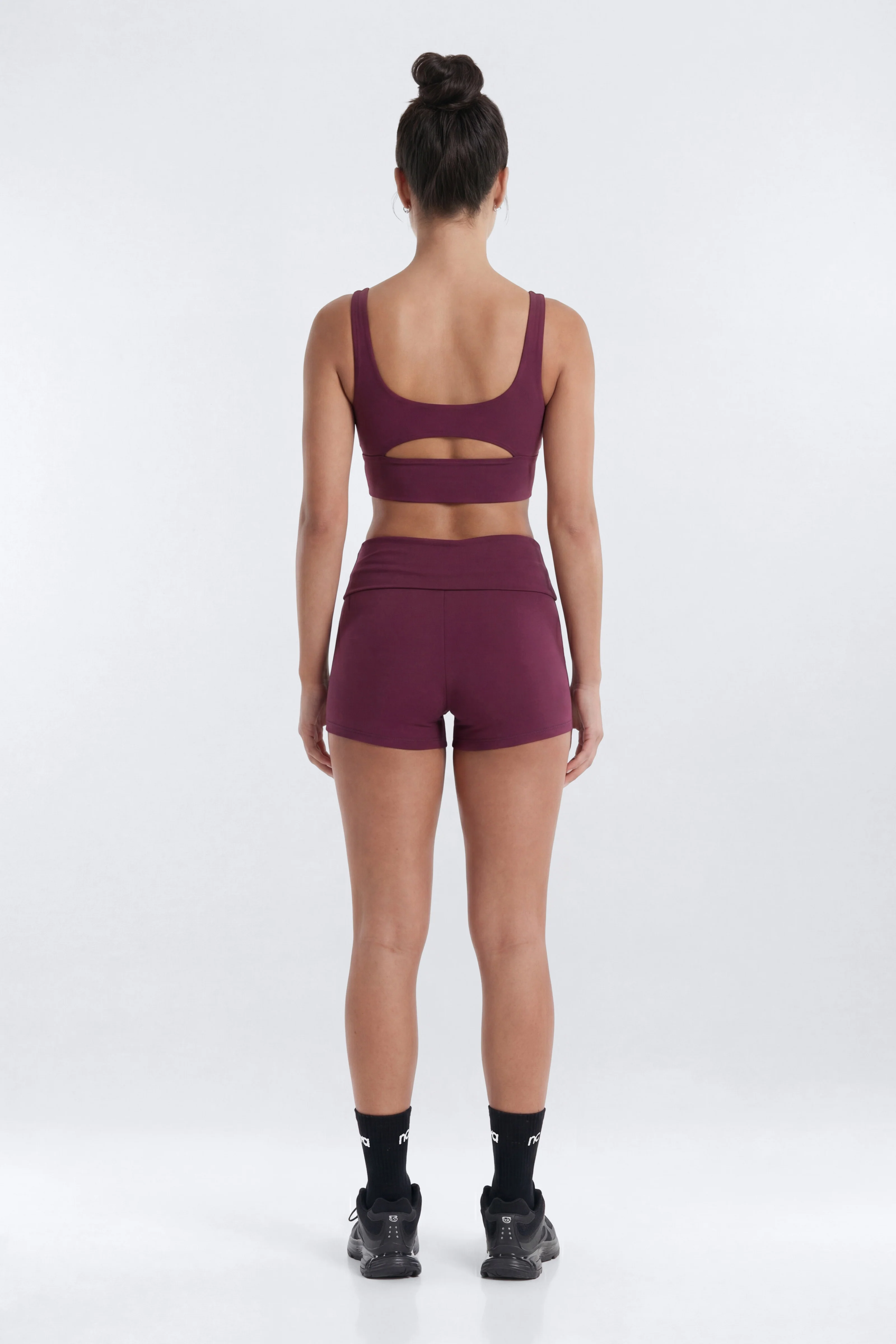 ButterSoft 3″ Foldover Biker Short - Merlot - Image 4