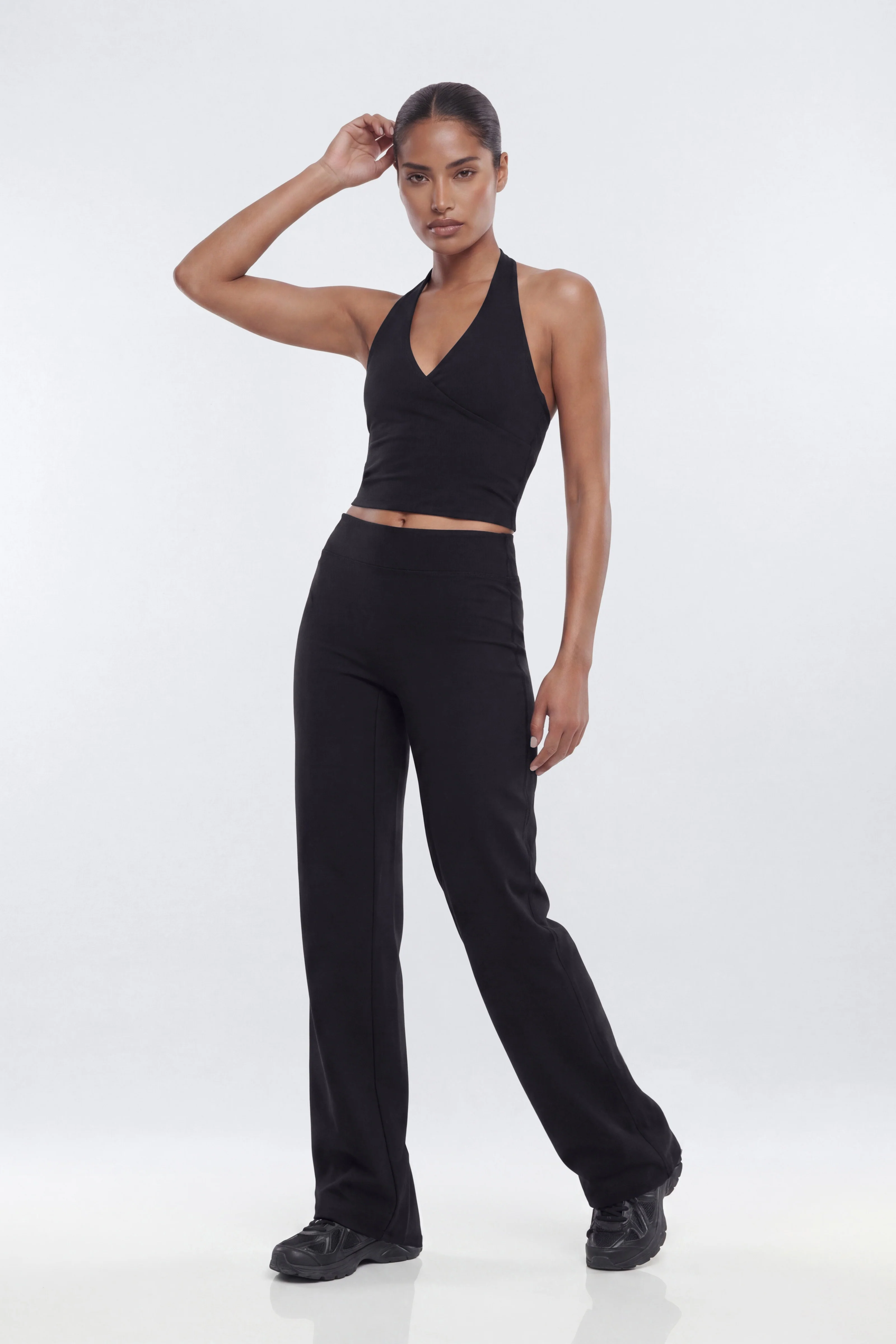 ButterSoft 34″ Mid Rise Straight Leg Active Pant - Black