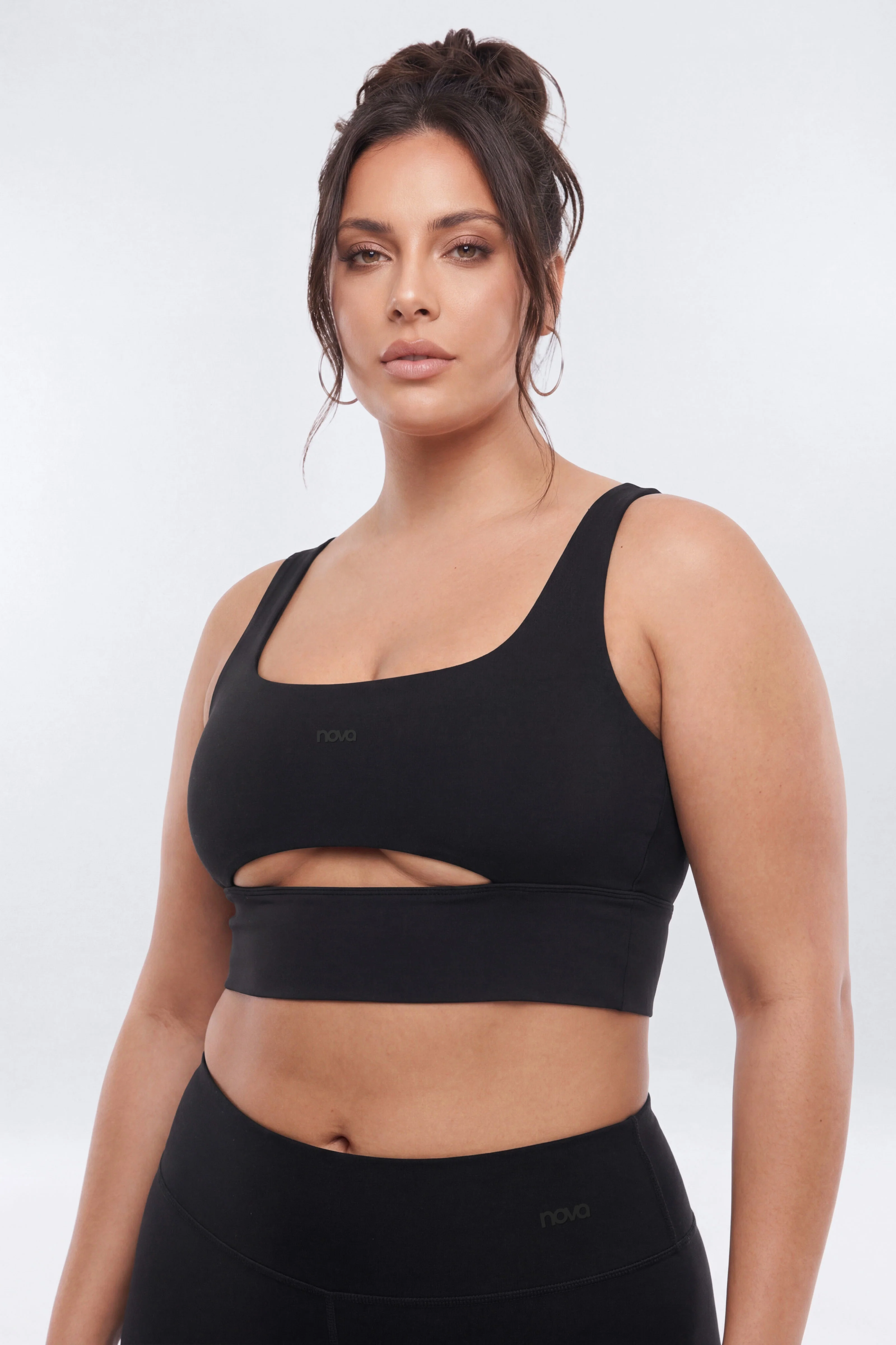 ButterSoft Cut Out Long Line Sports Bra - Black - Image 5