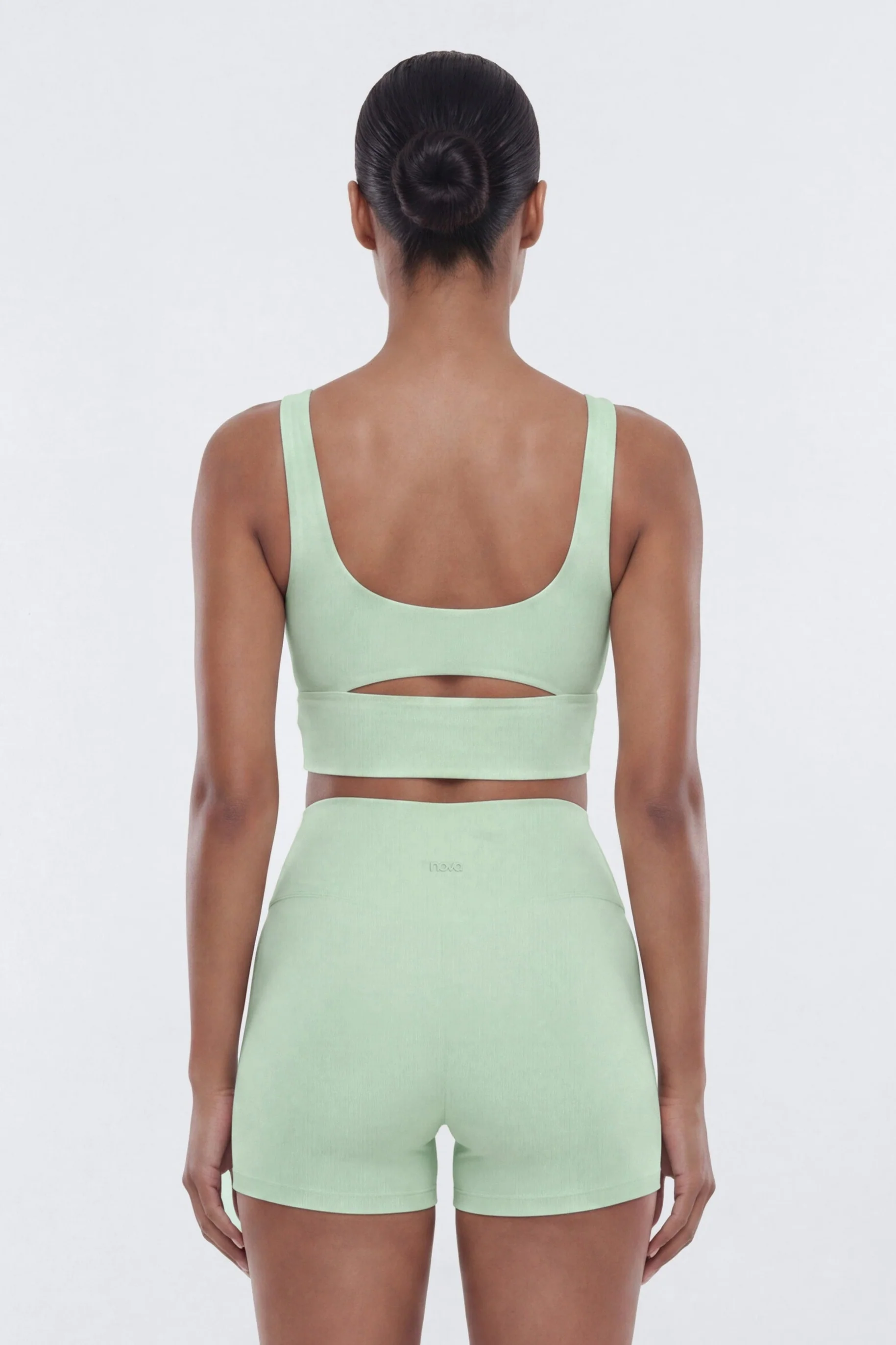 ButterSoft Cut Out Long Line Sports Bra - Cool Mint - Image 3