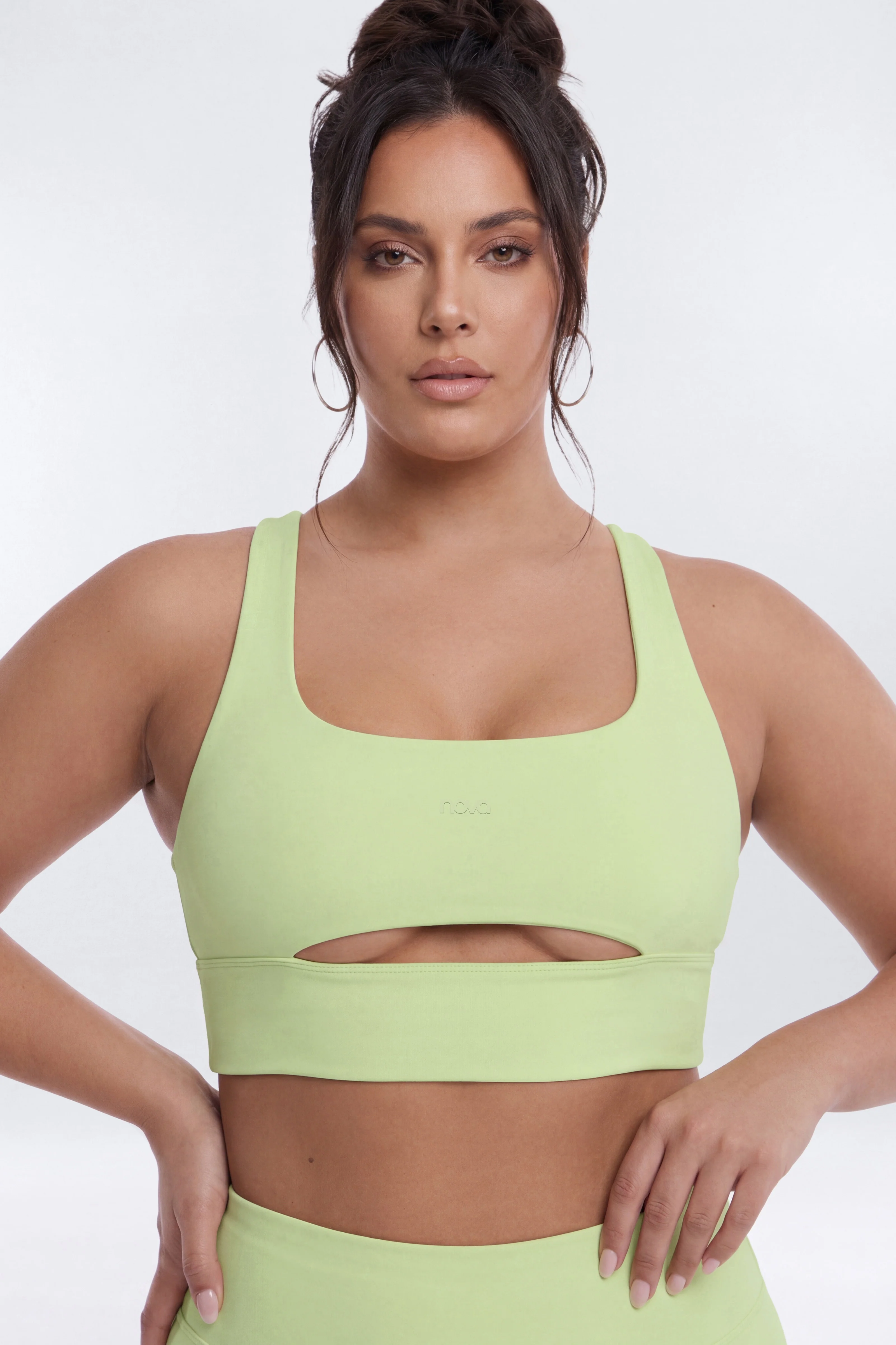 ButterSoft Cut Out Long Line Sports Bra - Pistachio - Image 5