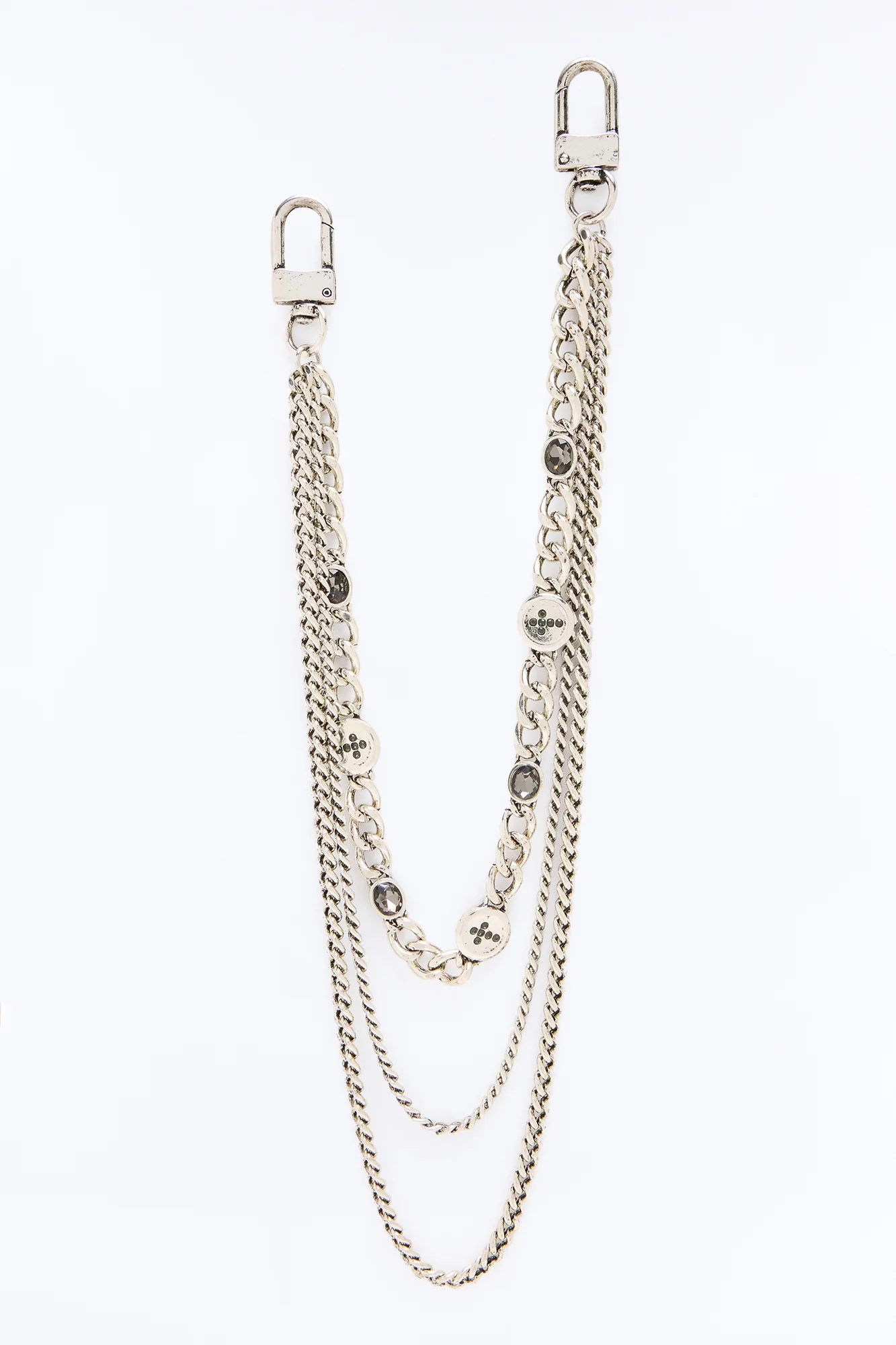Buttoned Up Layered Pant Chain - Silver - Image 3