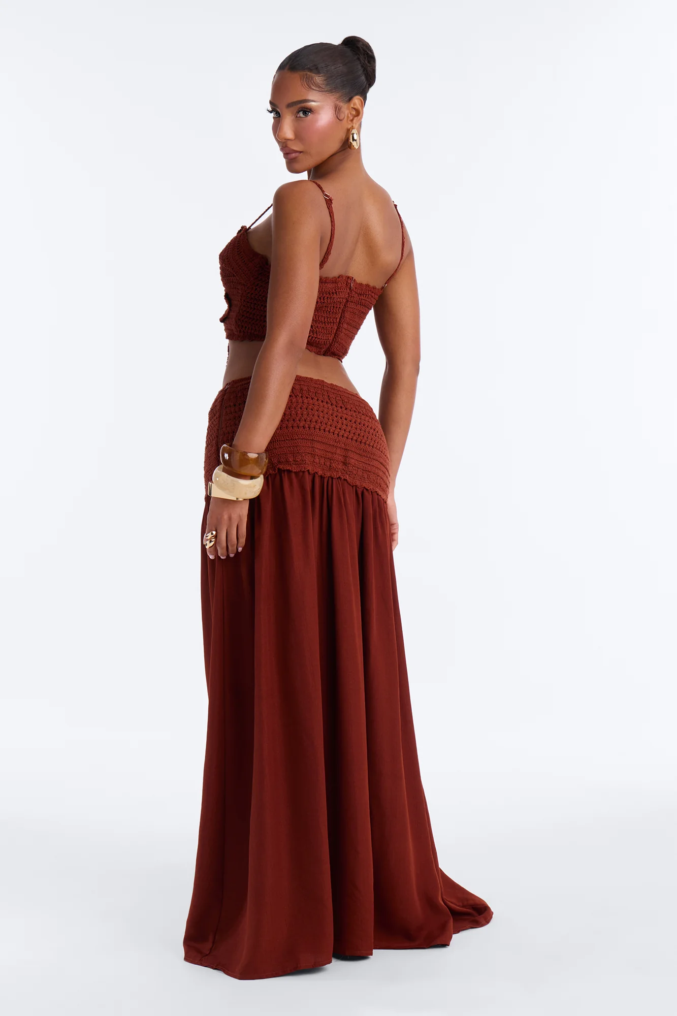 By The Beach Crochet Skirt Set - Rust - Image 4
