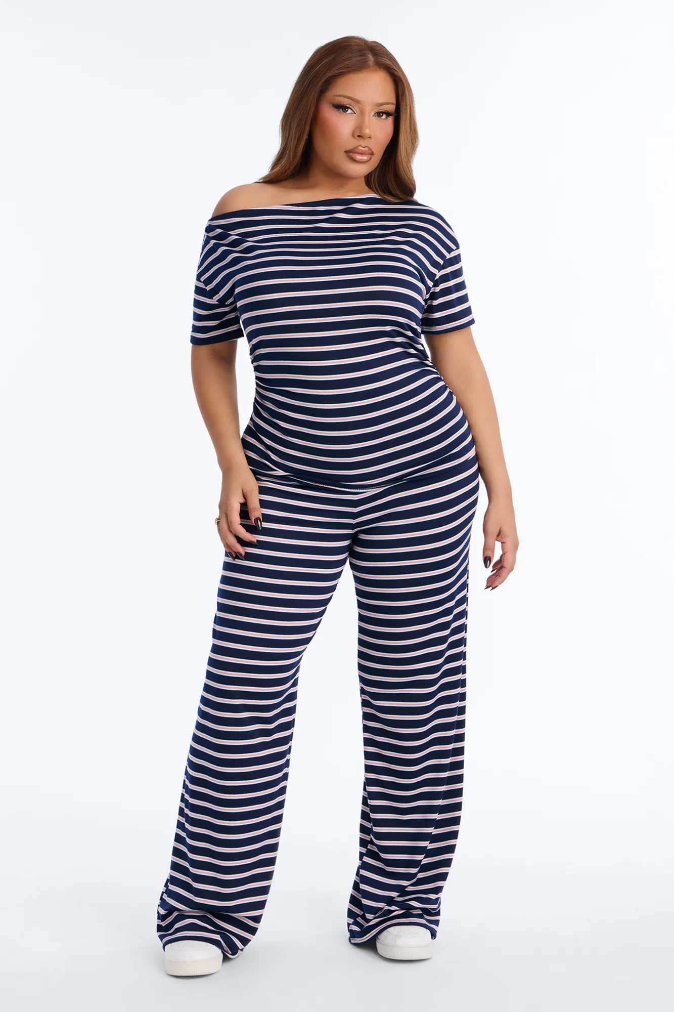 By The Marina Striped Pant Set - Navy/combo - Image 4