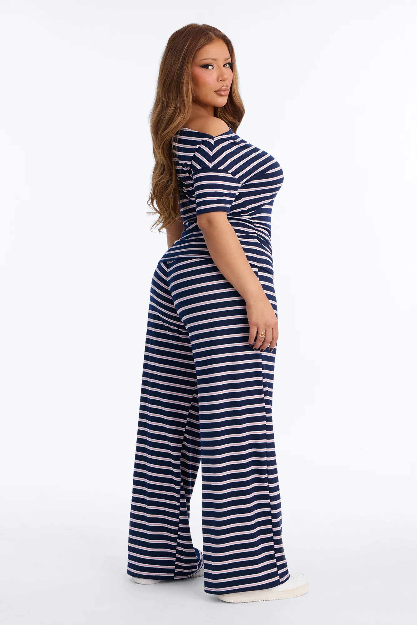 By The Marina Striped Pant Set - Navy/combo - Image 7