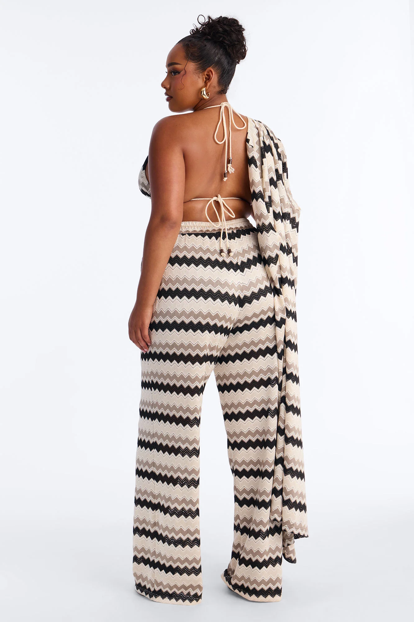Cabana Crush 3 Piece Crochet Pant Set - Cream/combo - Image 9