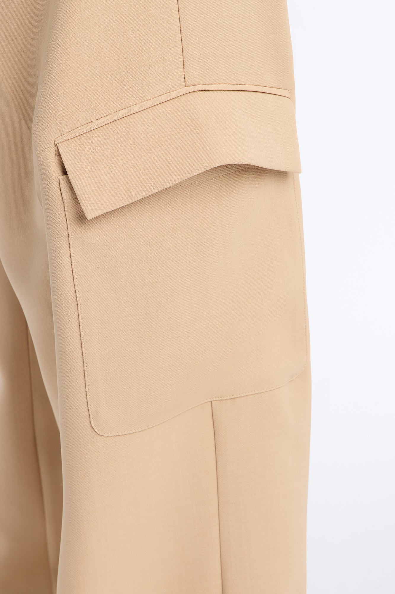 Cairo Wide Leg Cargo Trouser Pant 32″ - Khaki - Image 7