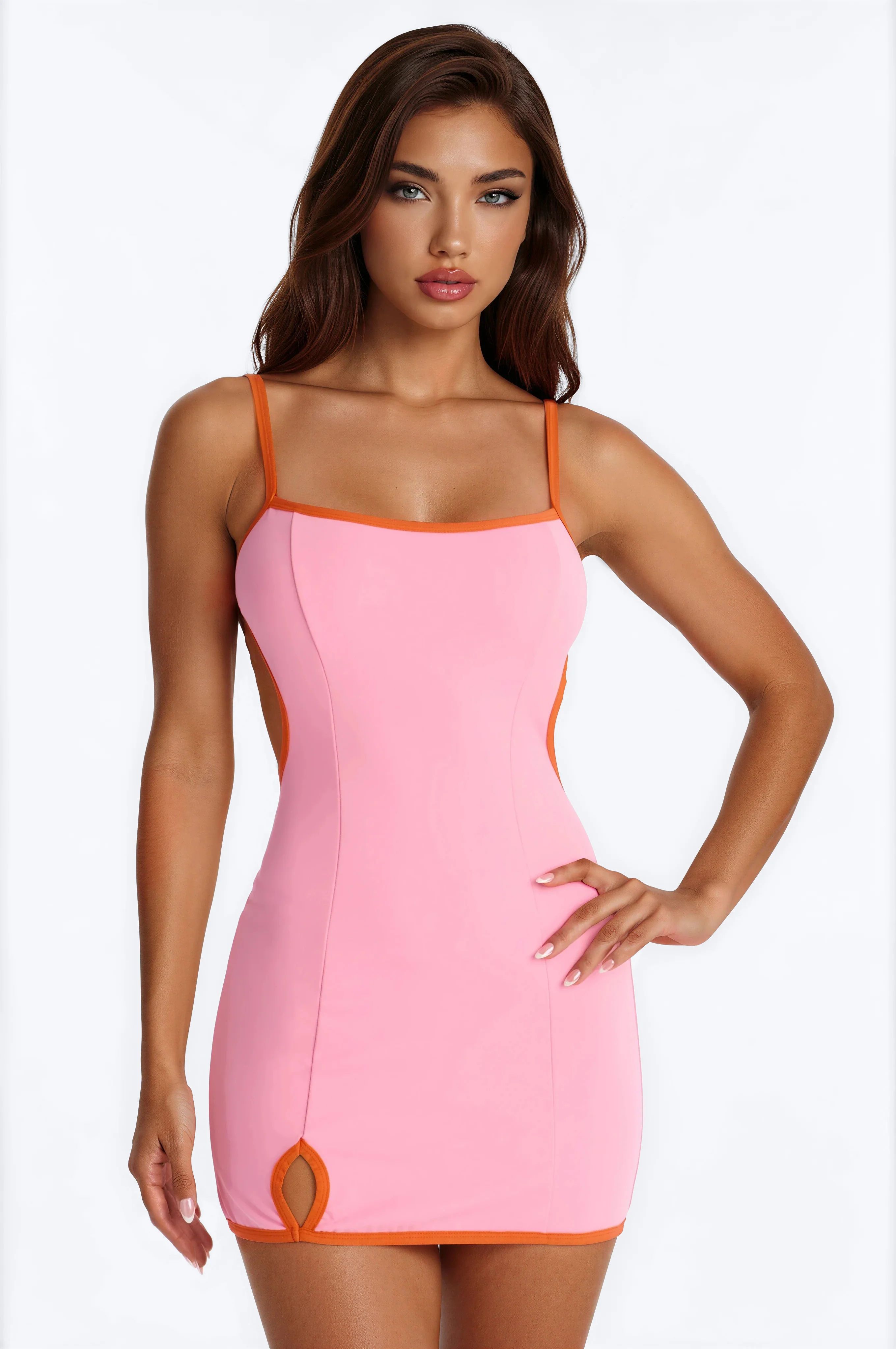 Callie Cut Out Micro Mini Dress - Pink/combo - Image 2
