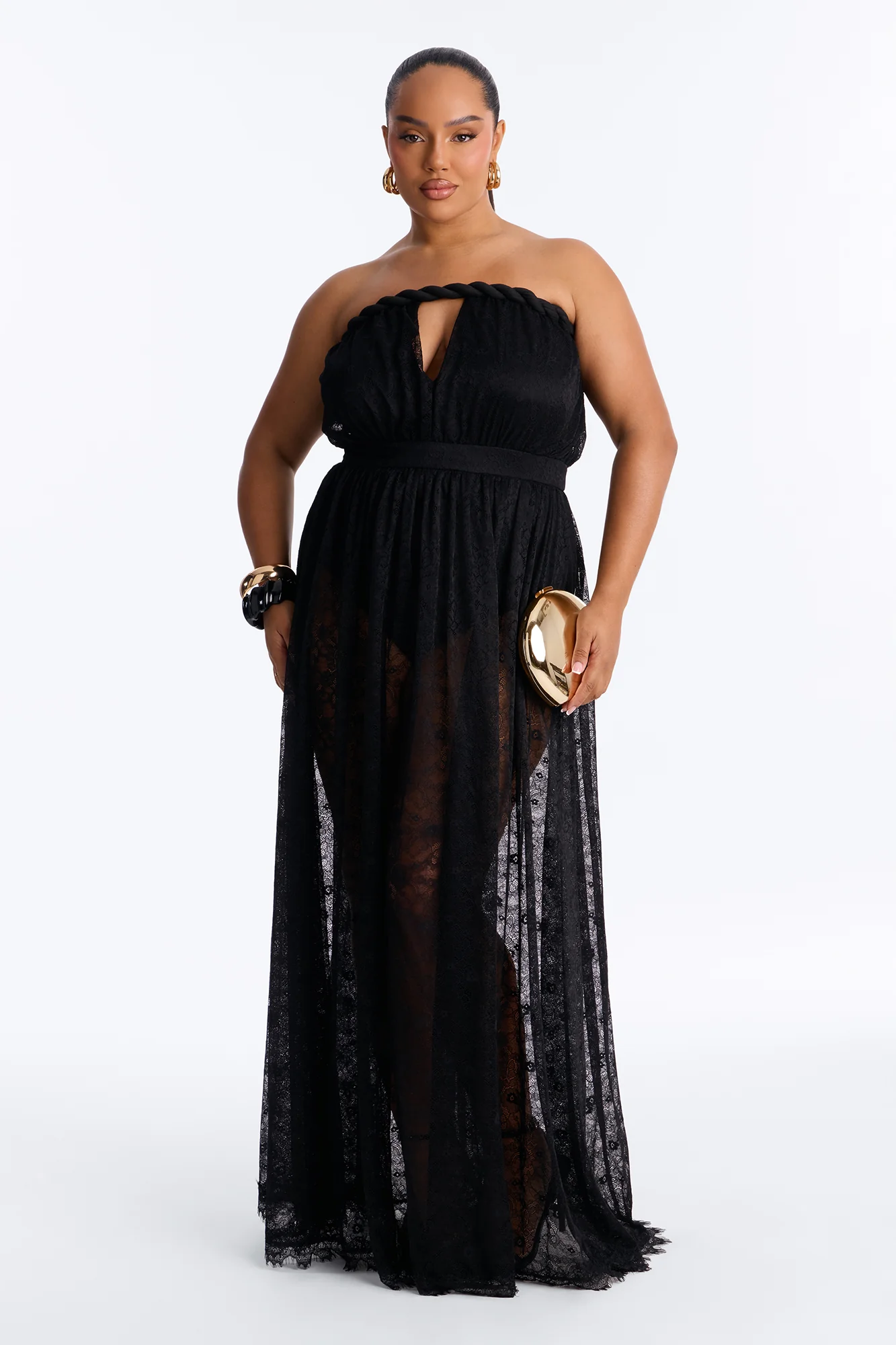 Came To Play Lace Maxi Dress - Black - Image 5