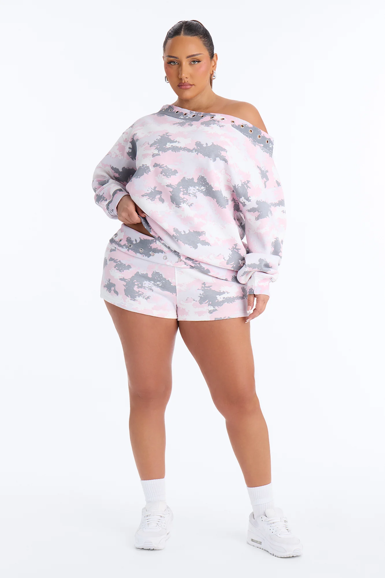 Camo Cutie Fleece Short Set - Pink/combo - Image 4