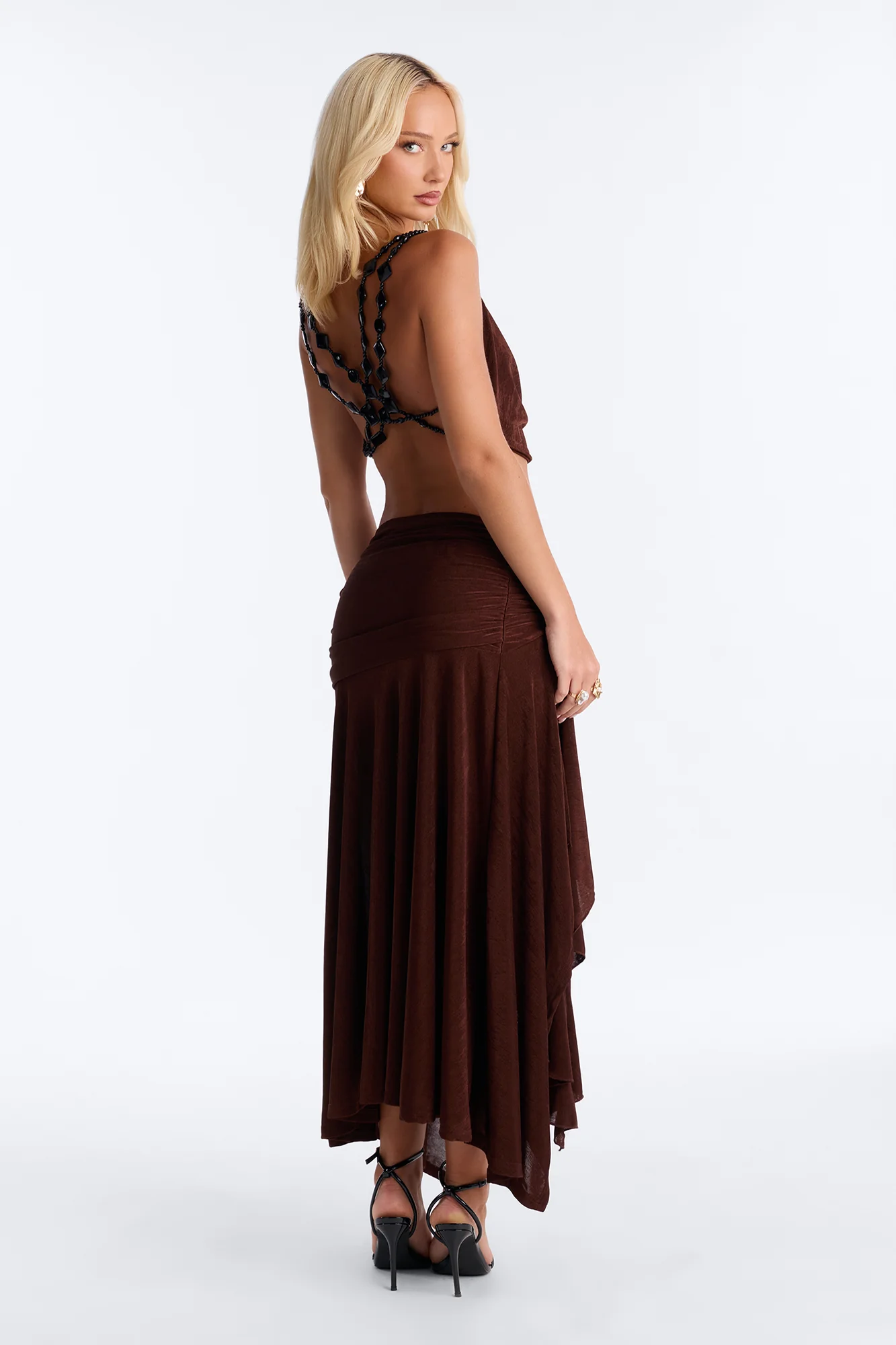 Cant Resist Me Embellished Skirt Set - Chocolate - Image 4
