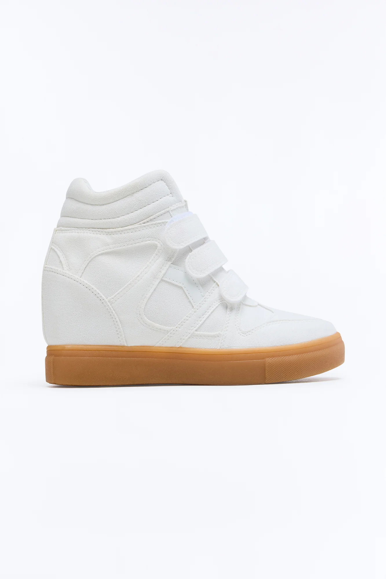 Cardio Suede Wedge Sneakers - White - Image 3