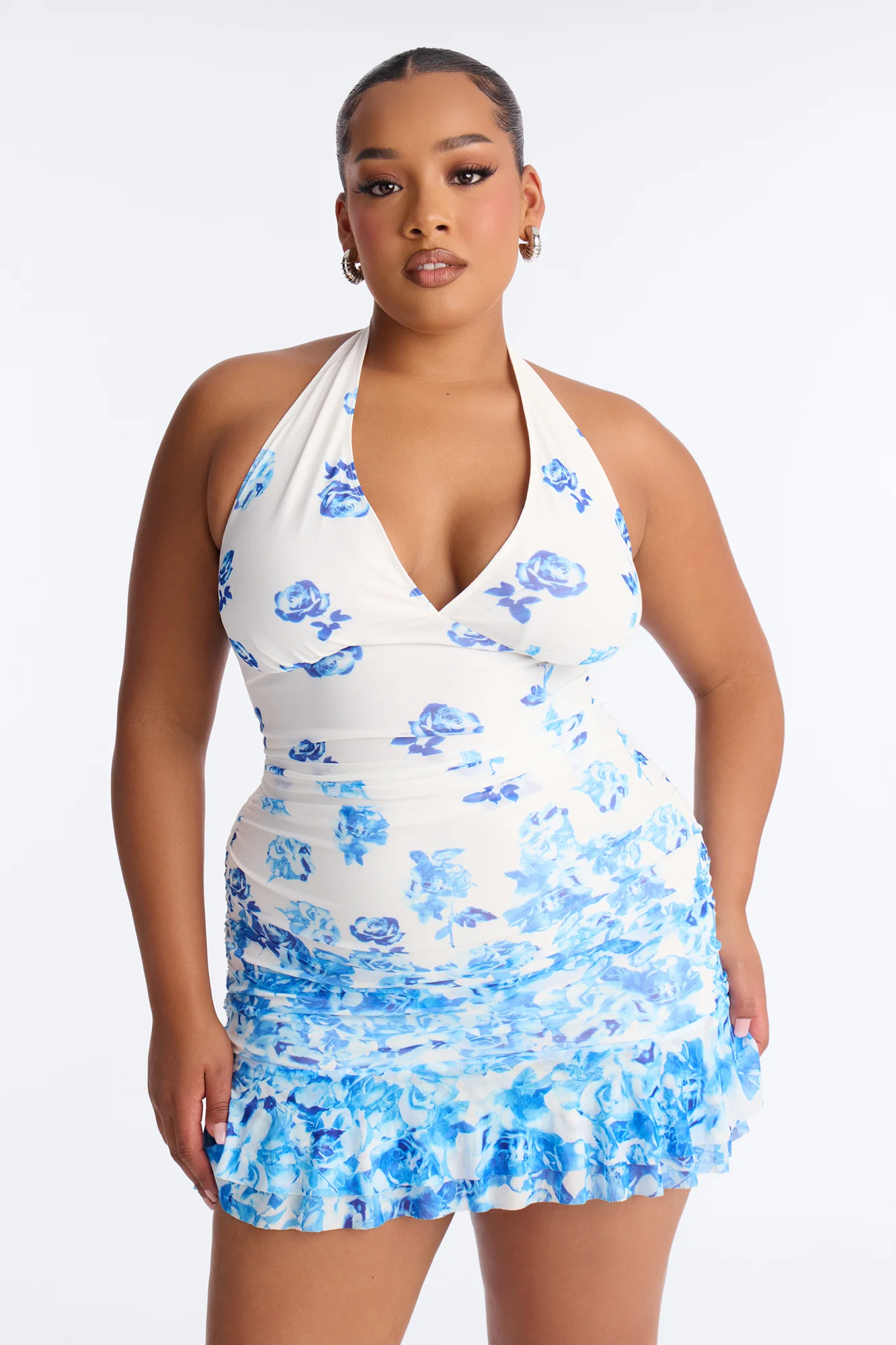 Carmine Floral Micro Mini Dress - Blue/combo - Image 5