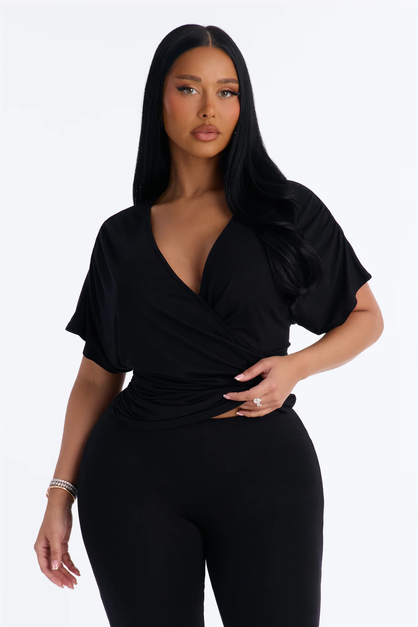 Carrie Cinched Capri Set - Black - Image 2