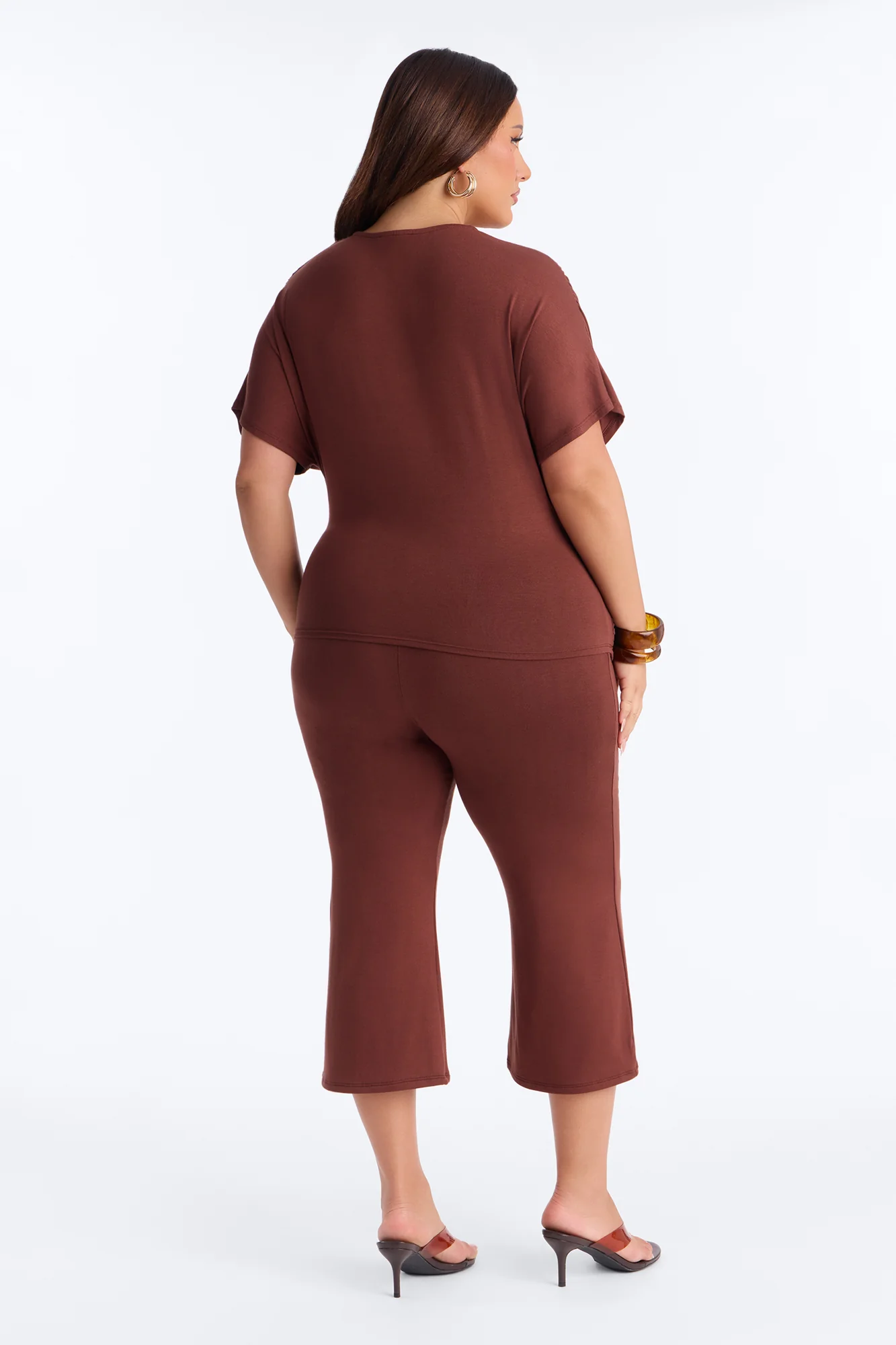 Carrie Cinched Capri Set - Brown - Image 8
