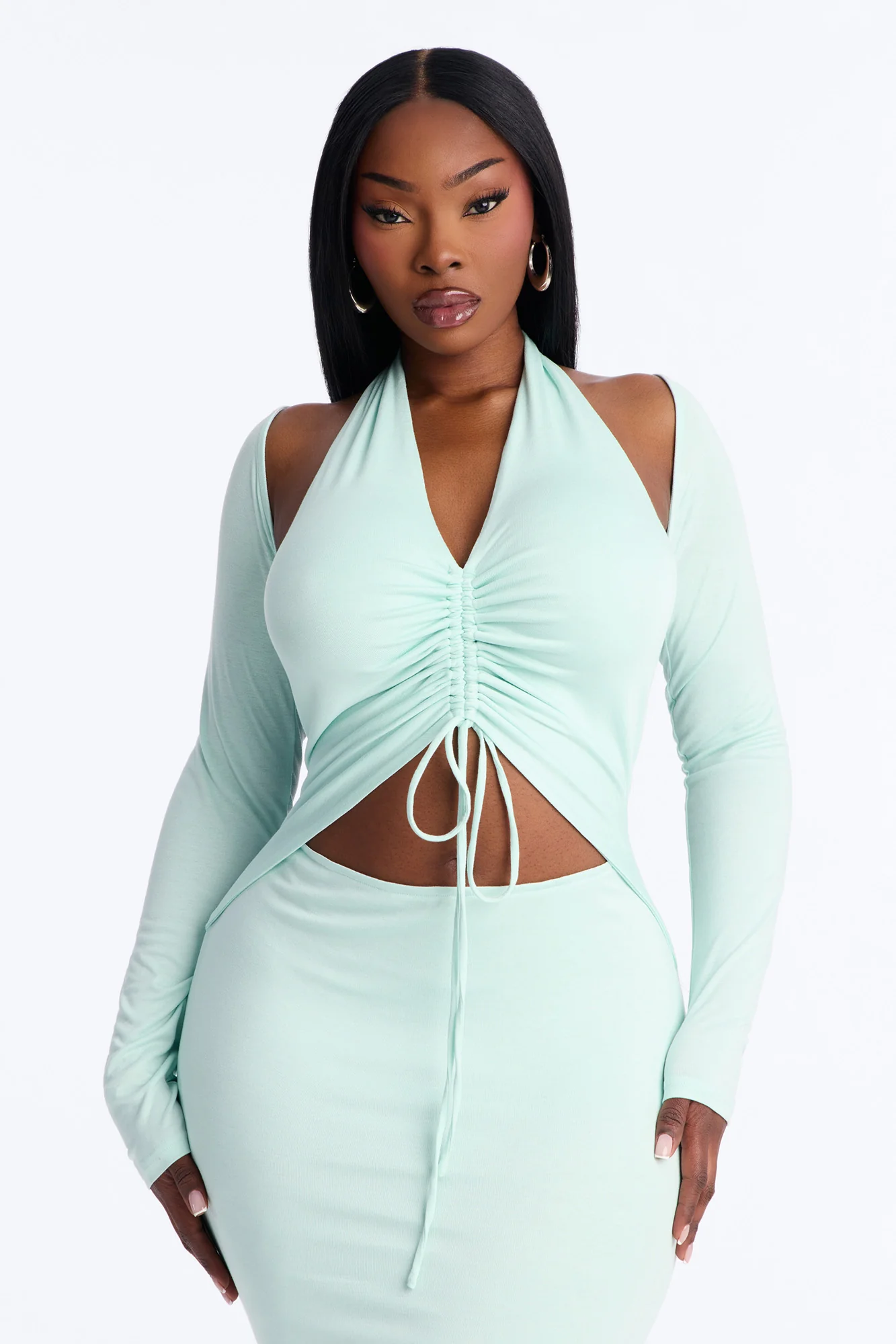 Casey Ruched Maxi Dress - Mint - Image 6