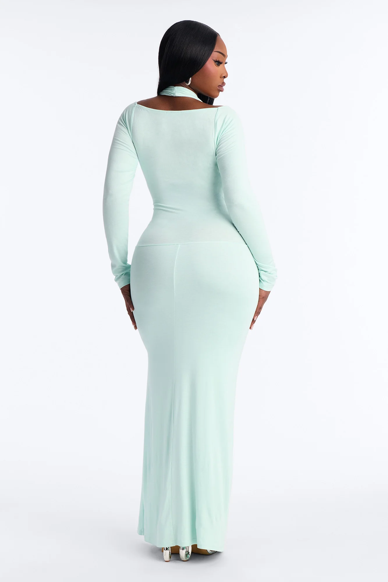 Casey Ruched Maxi Dress - Mint - Image 8