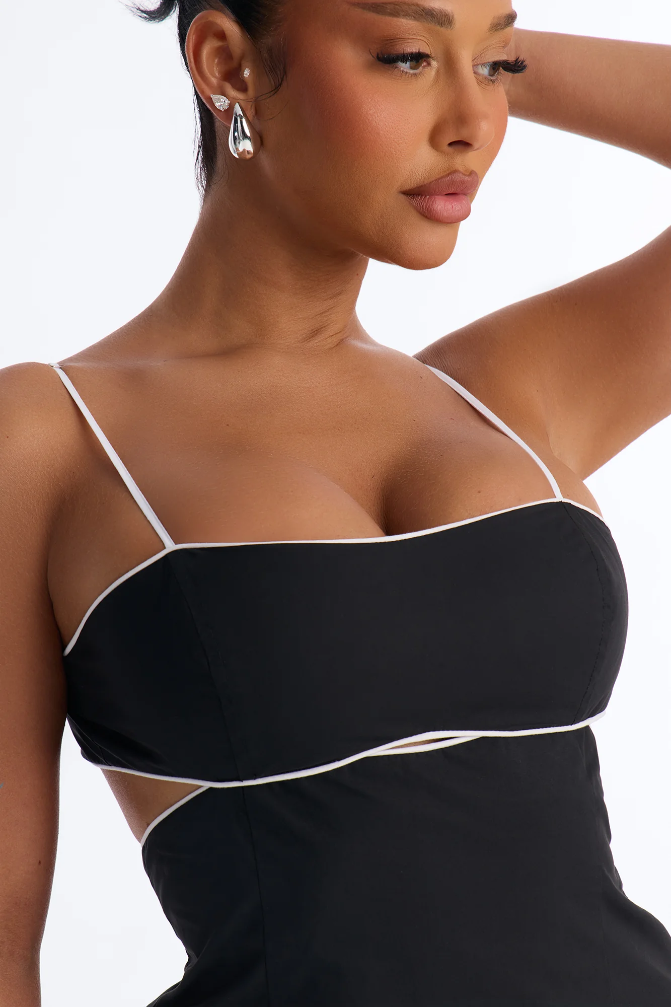 Casual Crush Poplin Maxi Dress - Black/White - Image 3