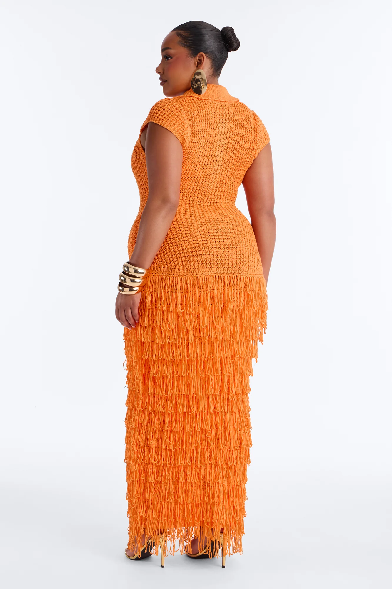 Catalina Crochet Maxi Dress - Orange - Image 7