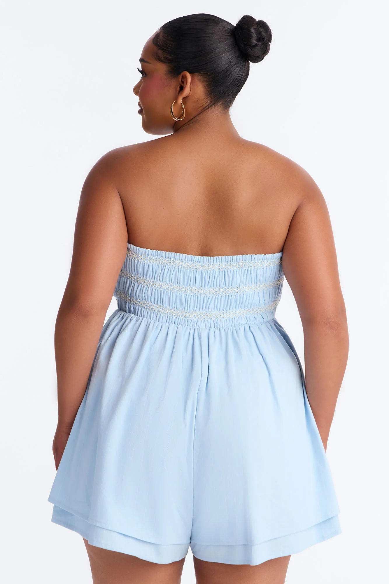 Chantel Strapless Romper - Light Blue - Image 8
