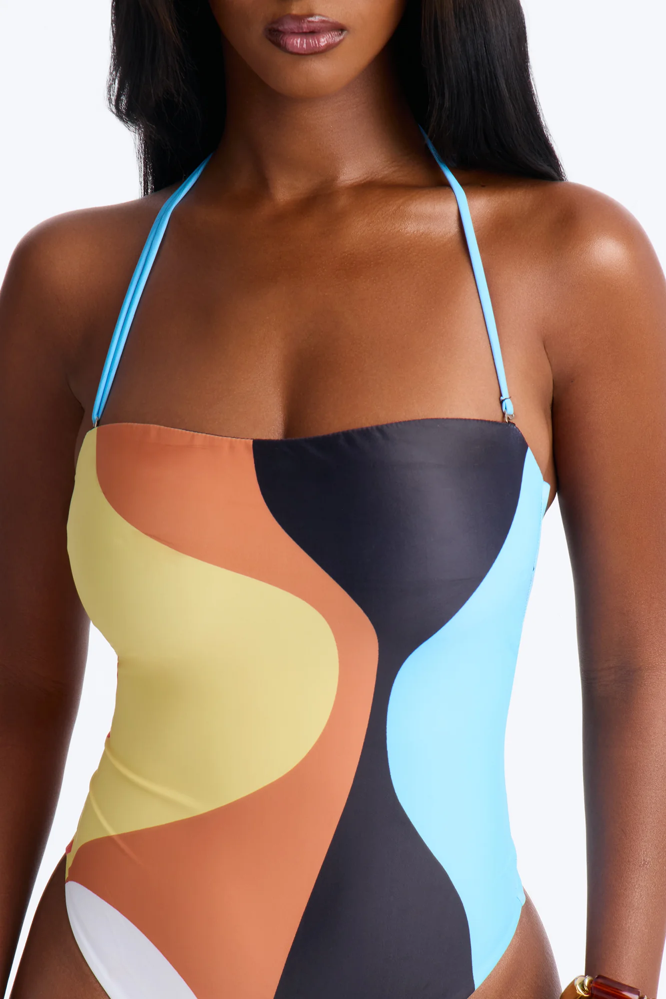 Charlette Abstract 1 Piece Swimsuit - Multi Color - Image 2