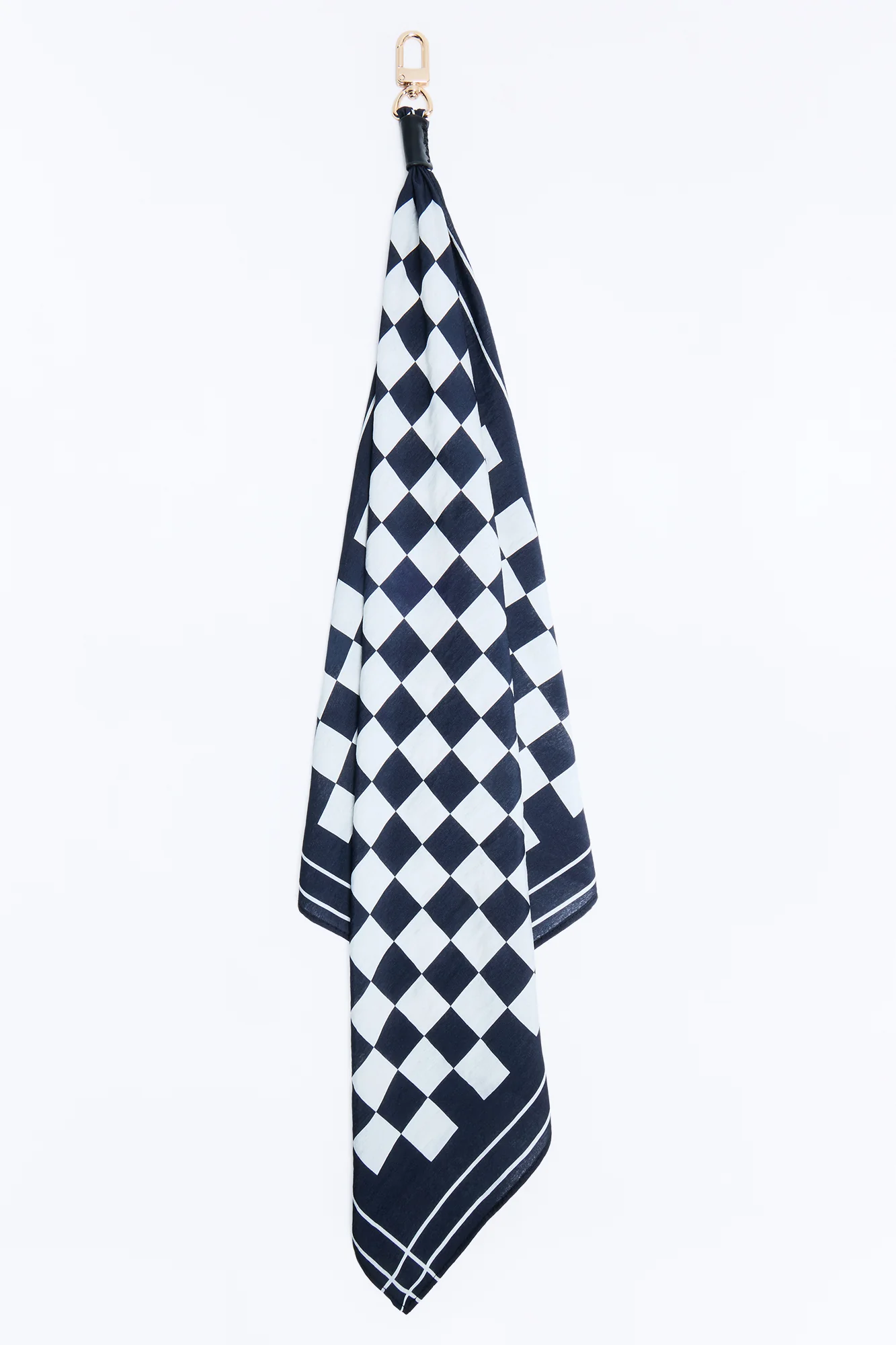 Checkered Graphic Bandana Keychain - Black/White