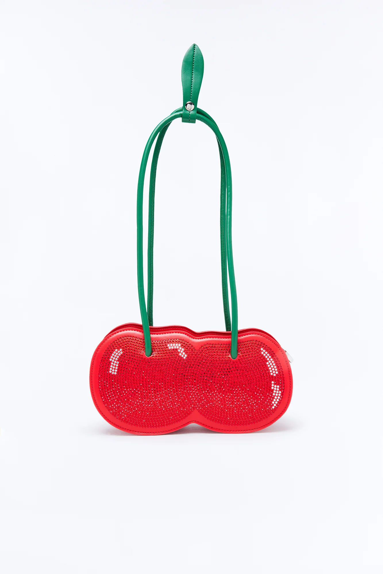Cherry Flavor Faux Leather Shoulder Bag - Red/combo - Image 3