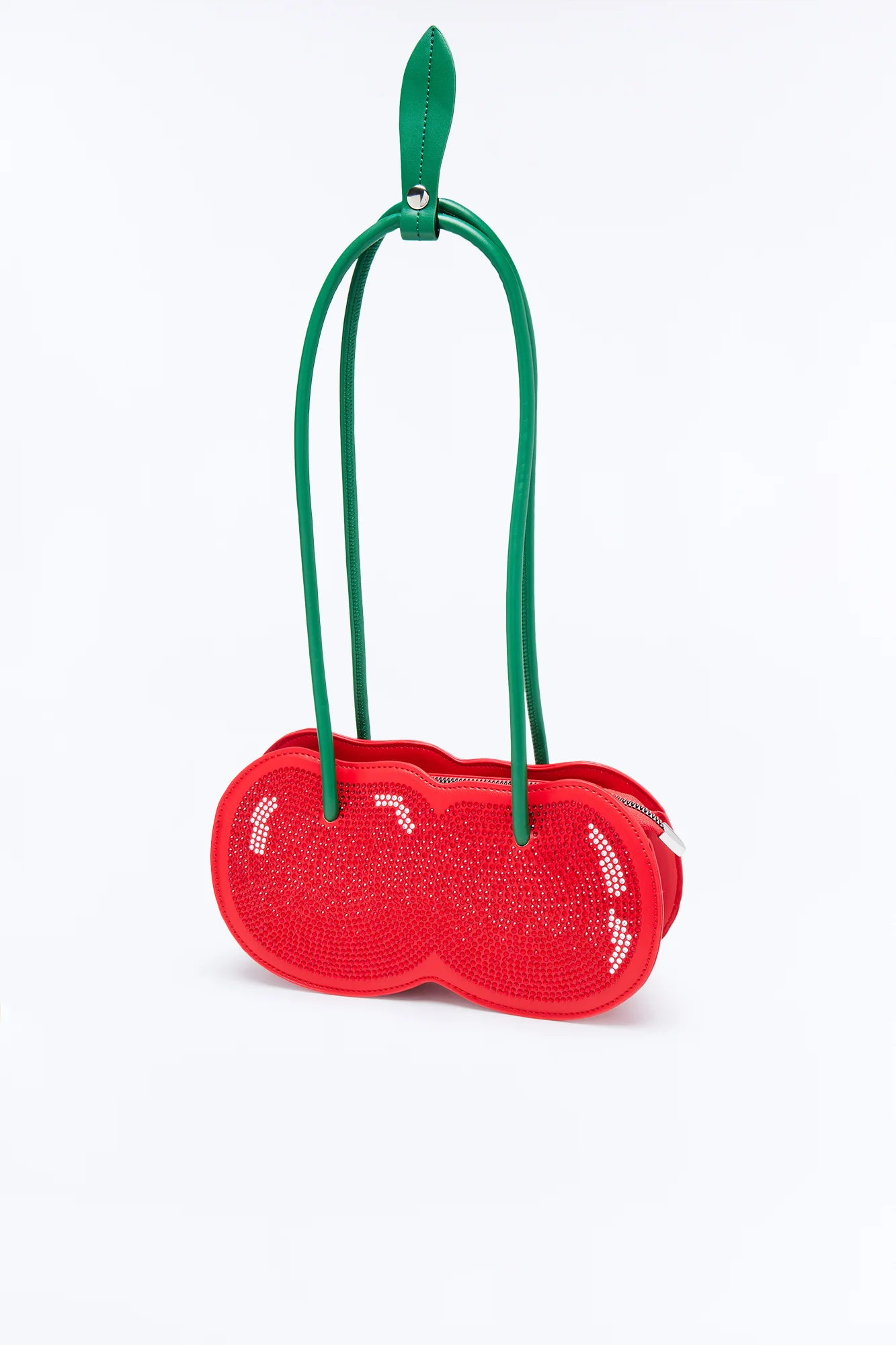 Cherry Flavor Faux Leather Shoulder Bag - Red/combo - Image 4