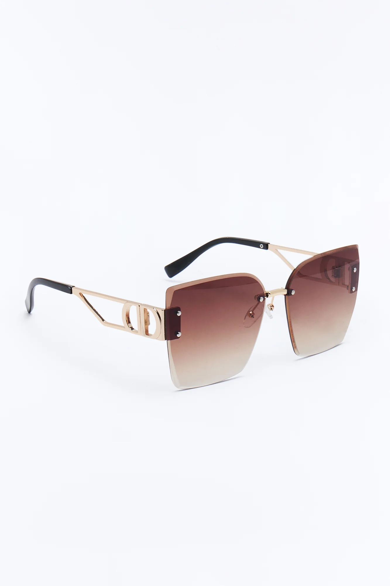 Chic Lady Sunglasses - Gold/Brown - Image 4