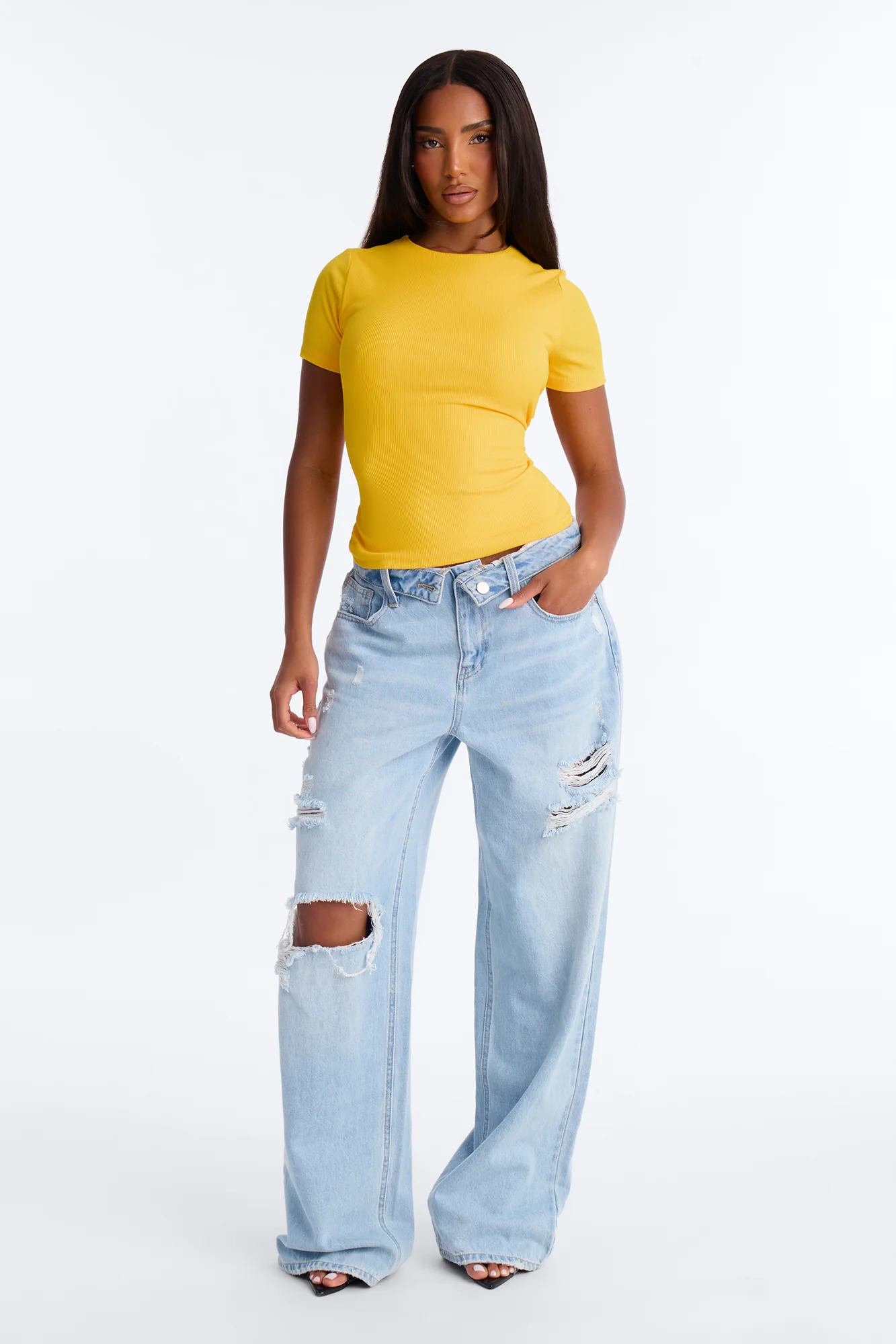 Chloe Crew Neck Short Sleeve Tee - Orange - Image 2