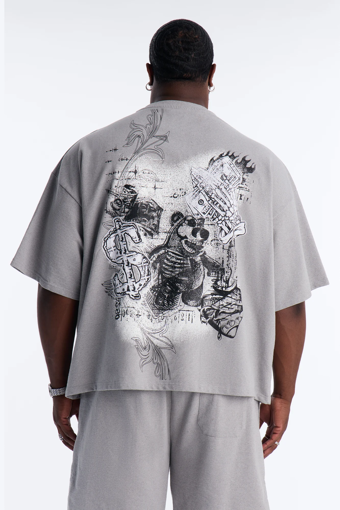 Chosen One Patch Oversized French Terry Tee - Grey - Image 7