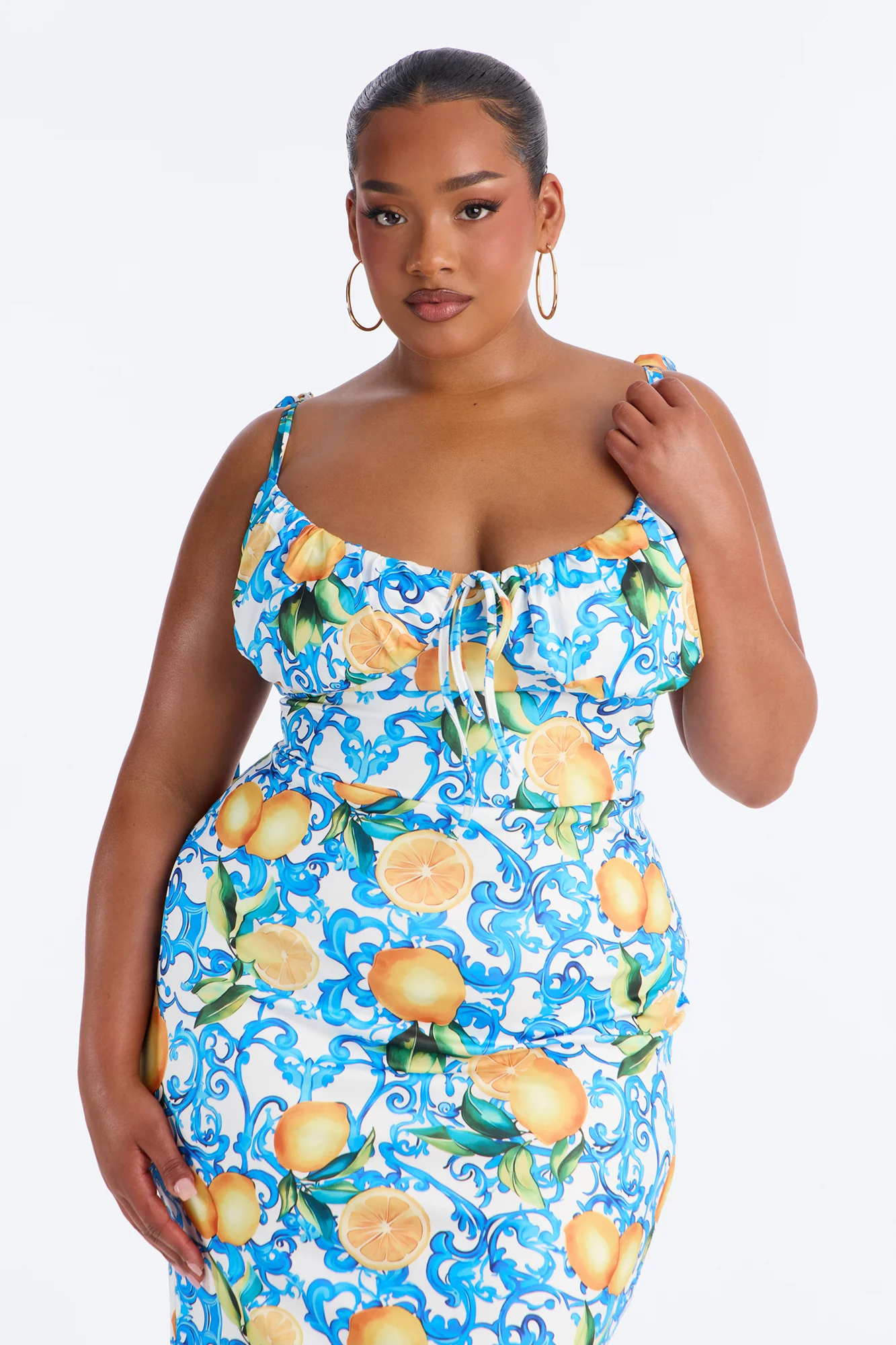Ciao Bella Lemon Midi Dress - Blue/combo - Image 5