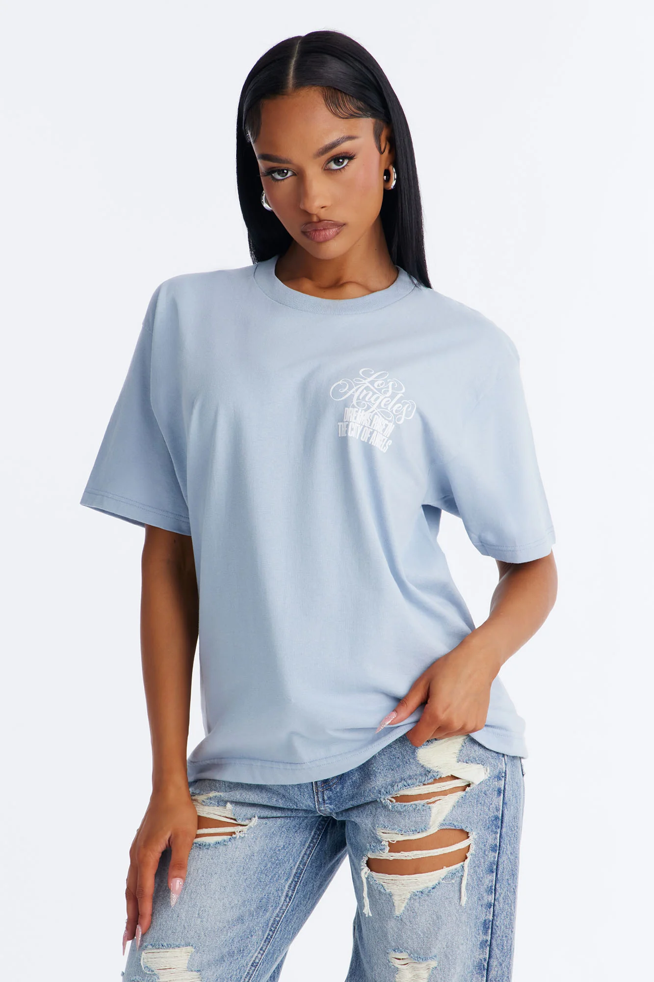 City Of Angles Forever Boxy Tee - Blue - Image 4