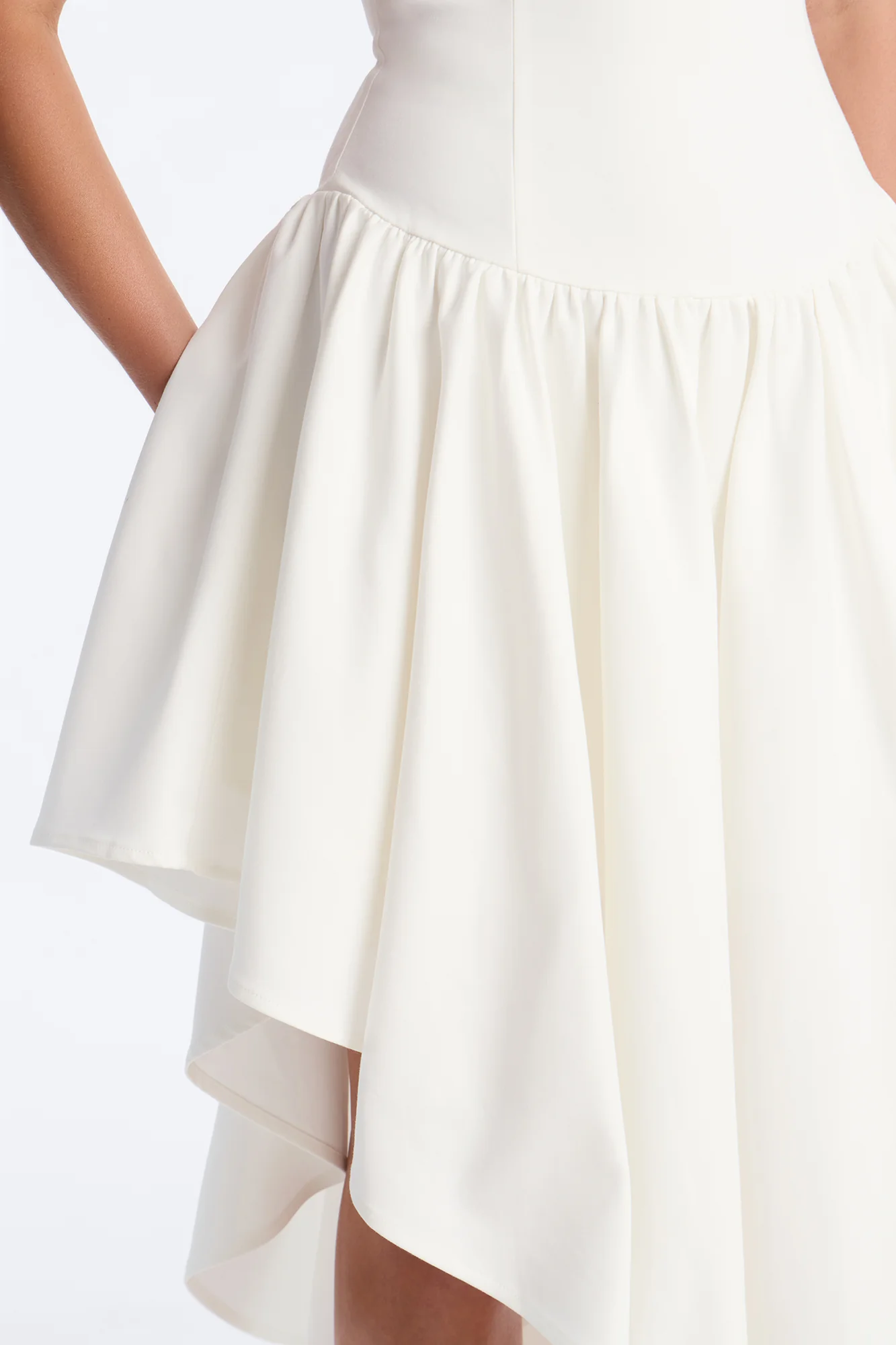 Claire Square Neck Midi Dress - White - Image 3