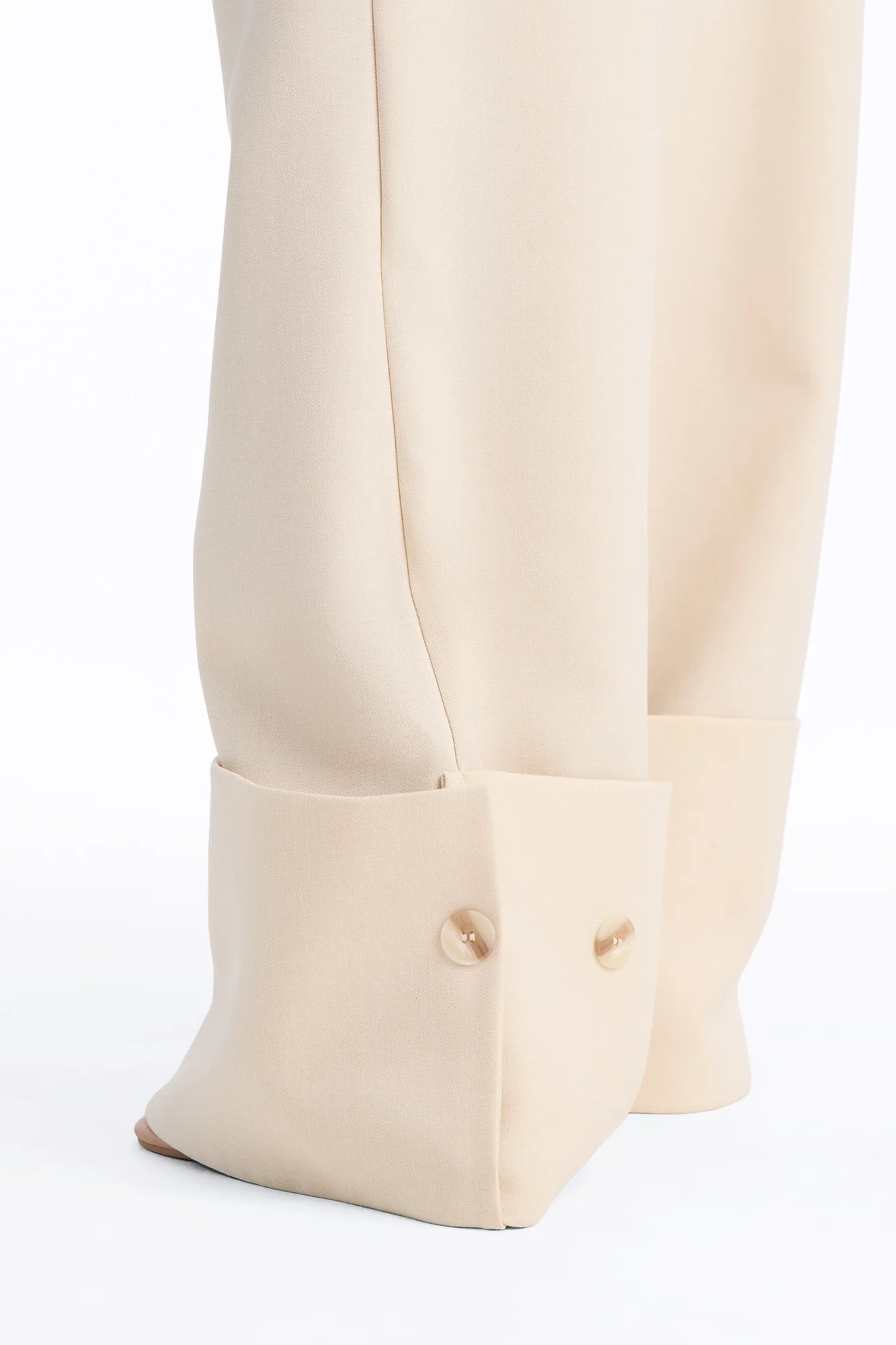 Clara High Rise Wide Leg Cuffed Trouser Pant - Stone - Image 4