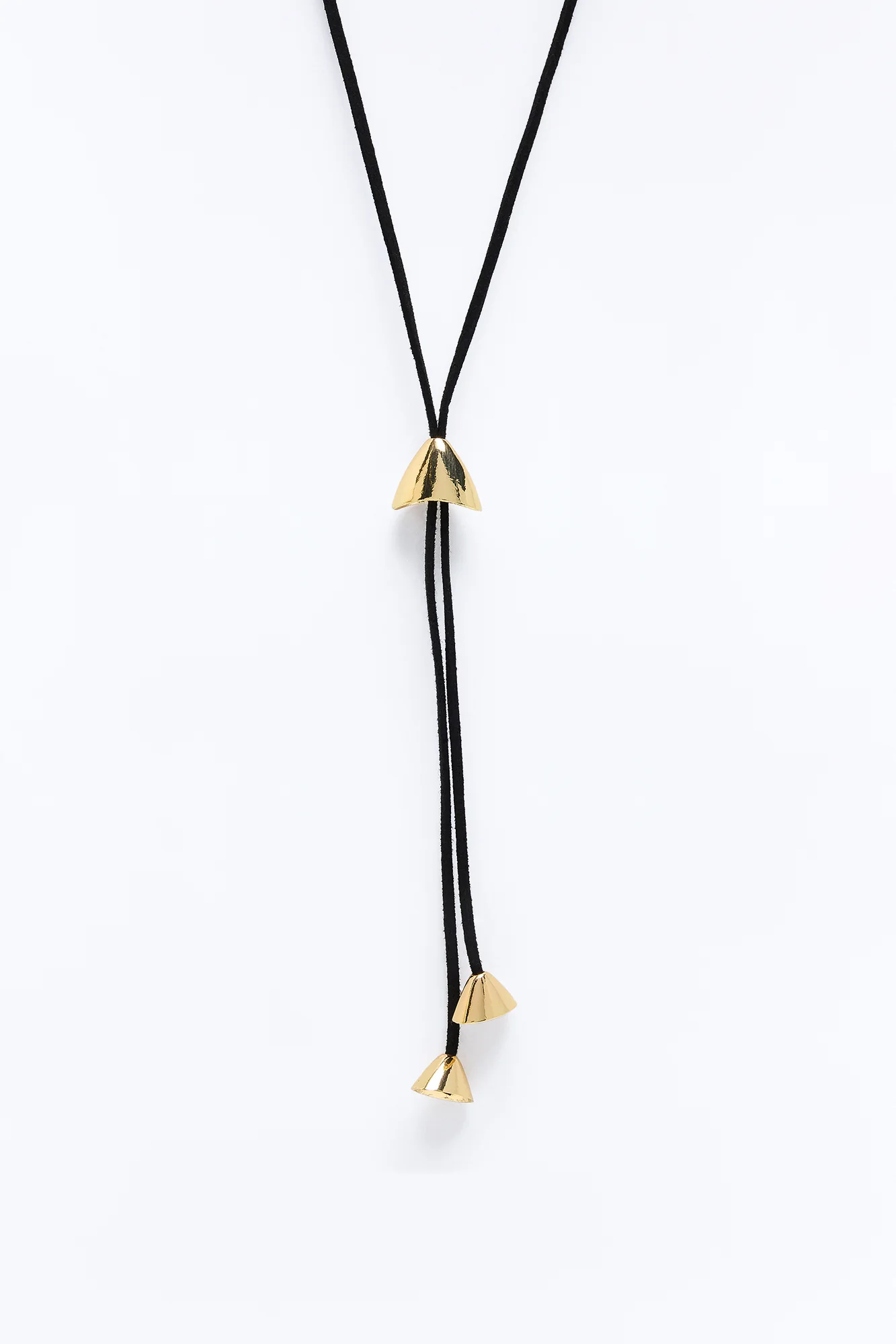 Clara Lariat Necklace - Black/Gold - Image 3