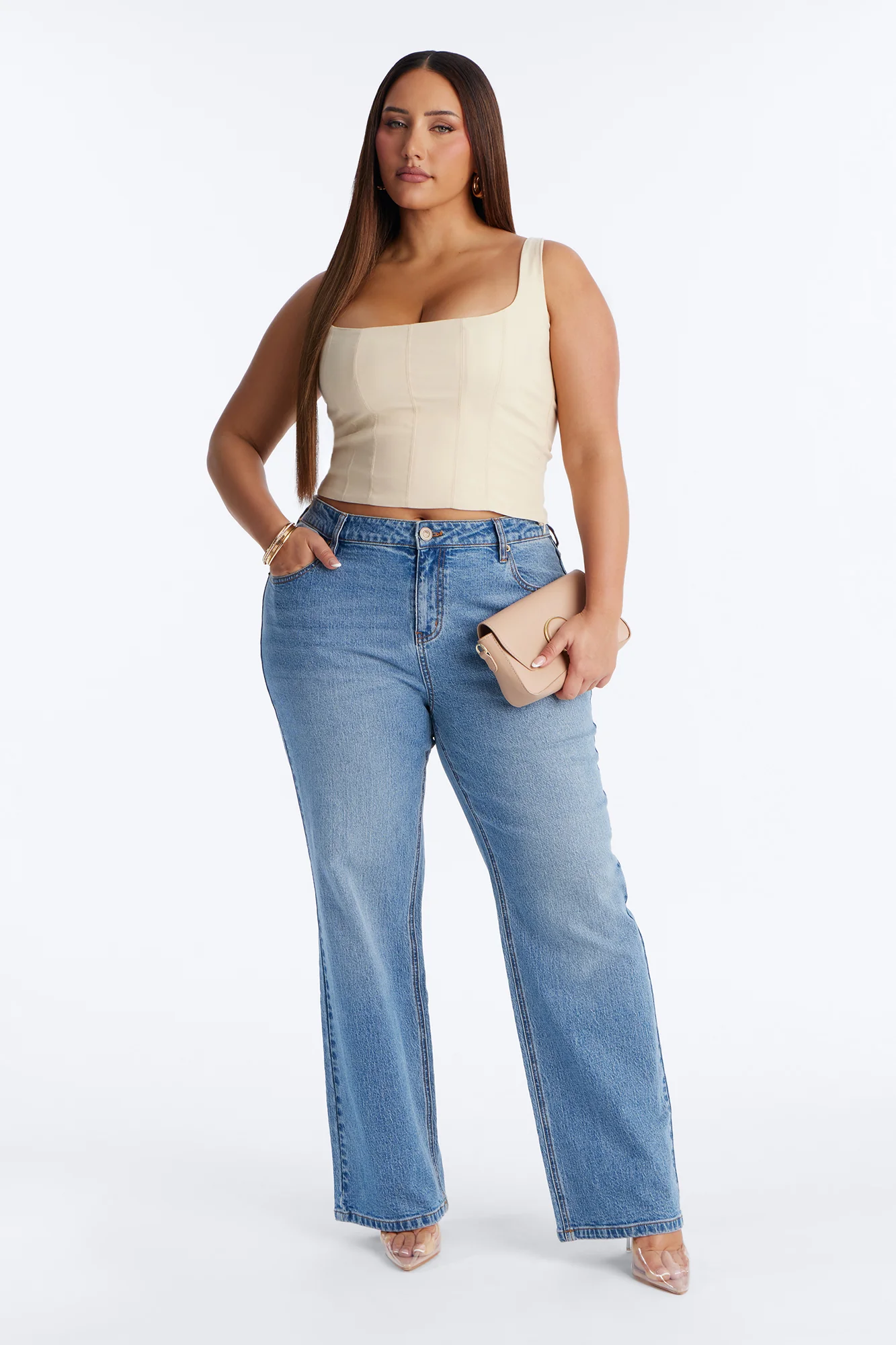 Classic Babe Smocked Tank Top - Beige - Image 6