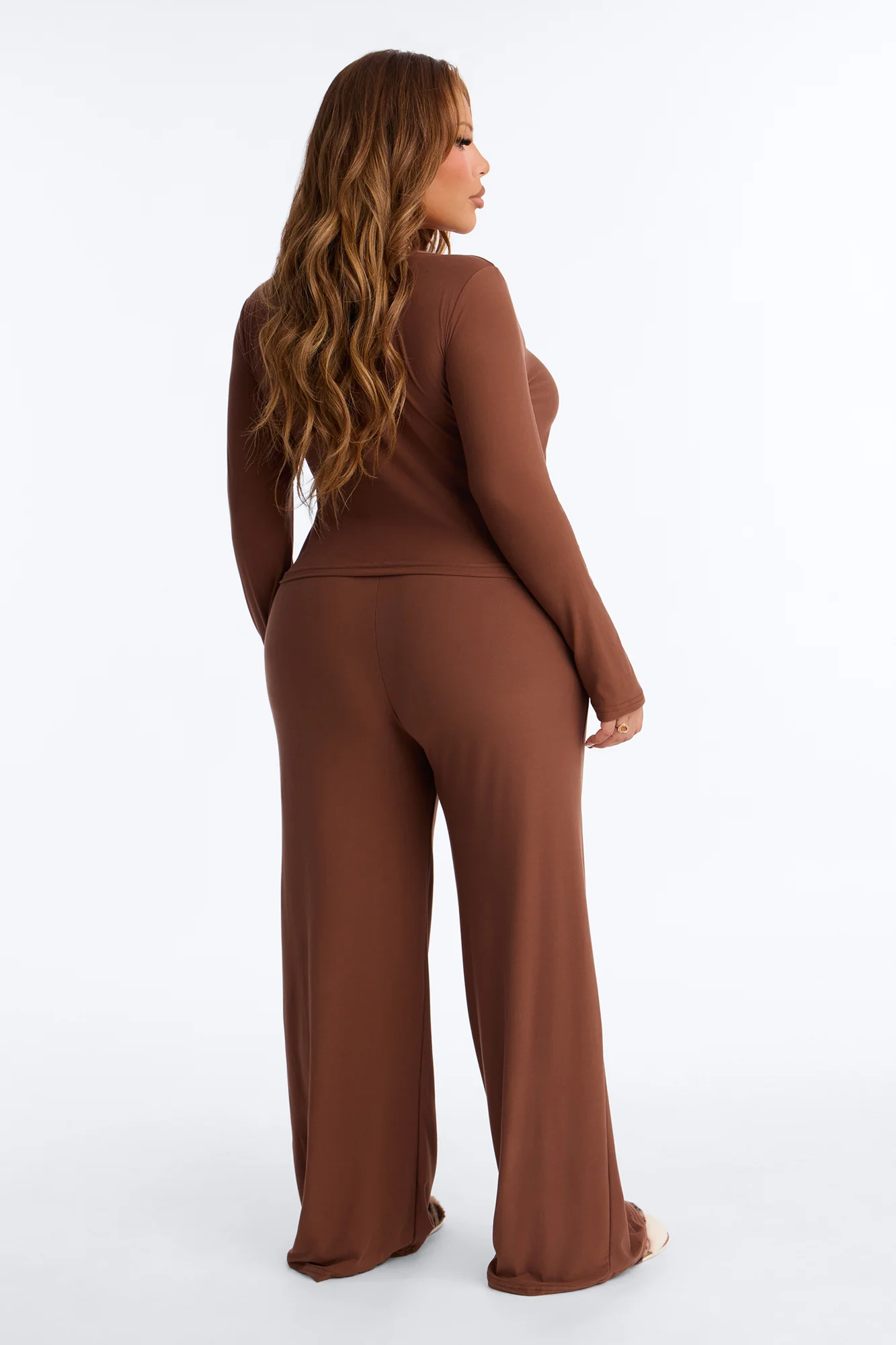 Classic Chill PJ Pant Set - Mocha - Image 8