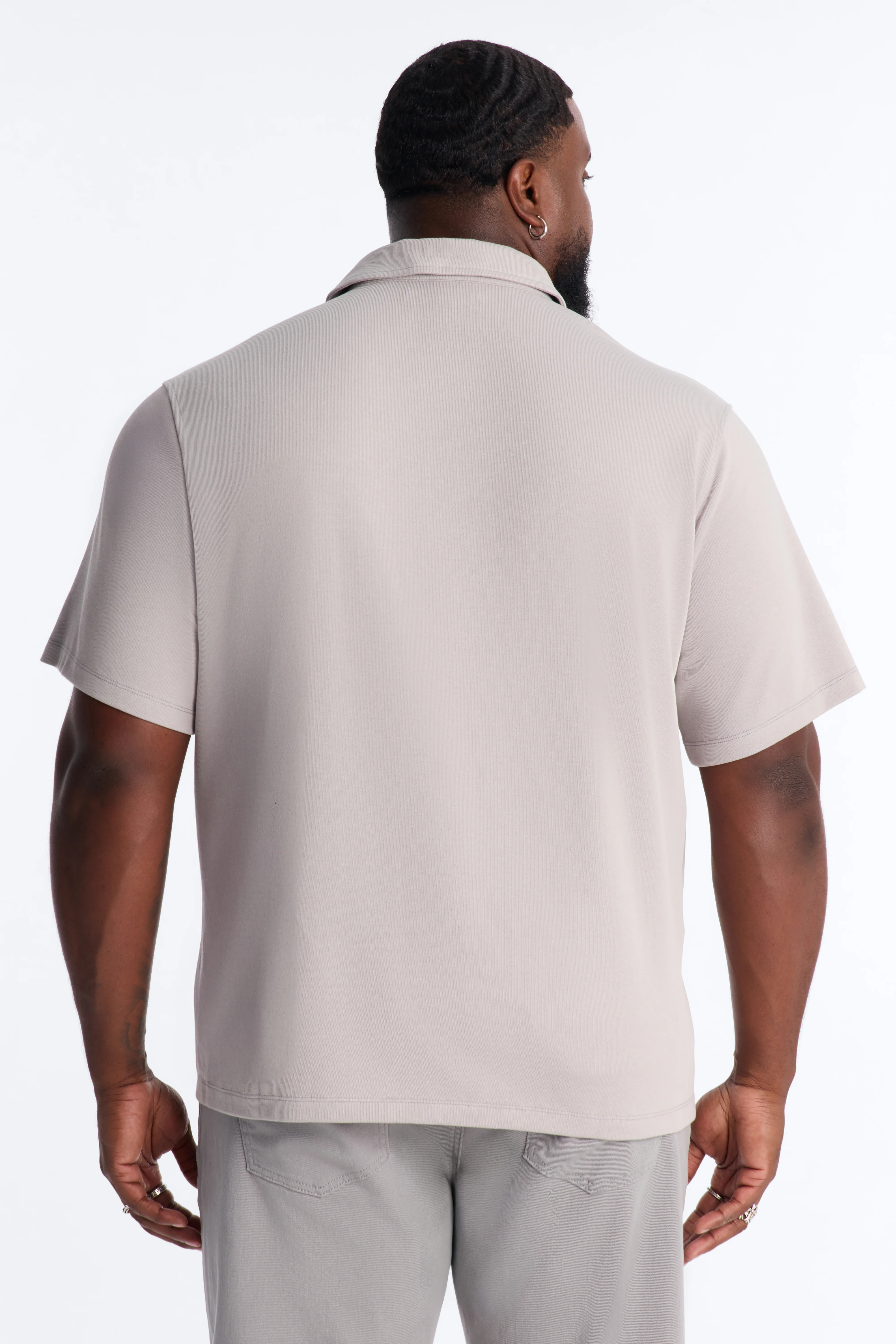 Classic Ribbed Clean Finish Polo - Grey - Image 7
