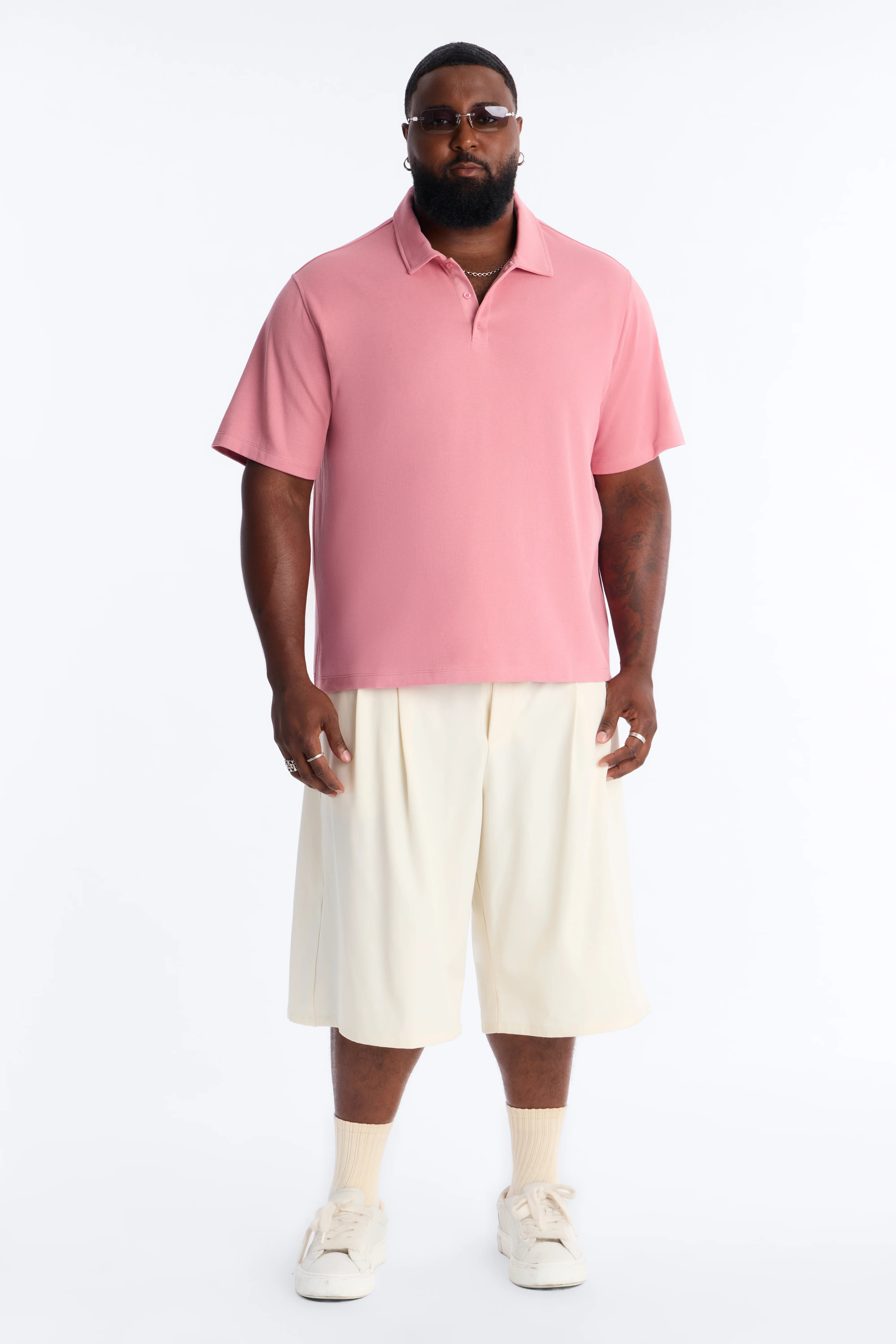 Classic Ribbed Clean Finish Polo - Pink - Image 6