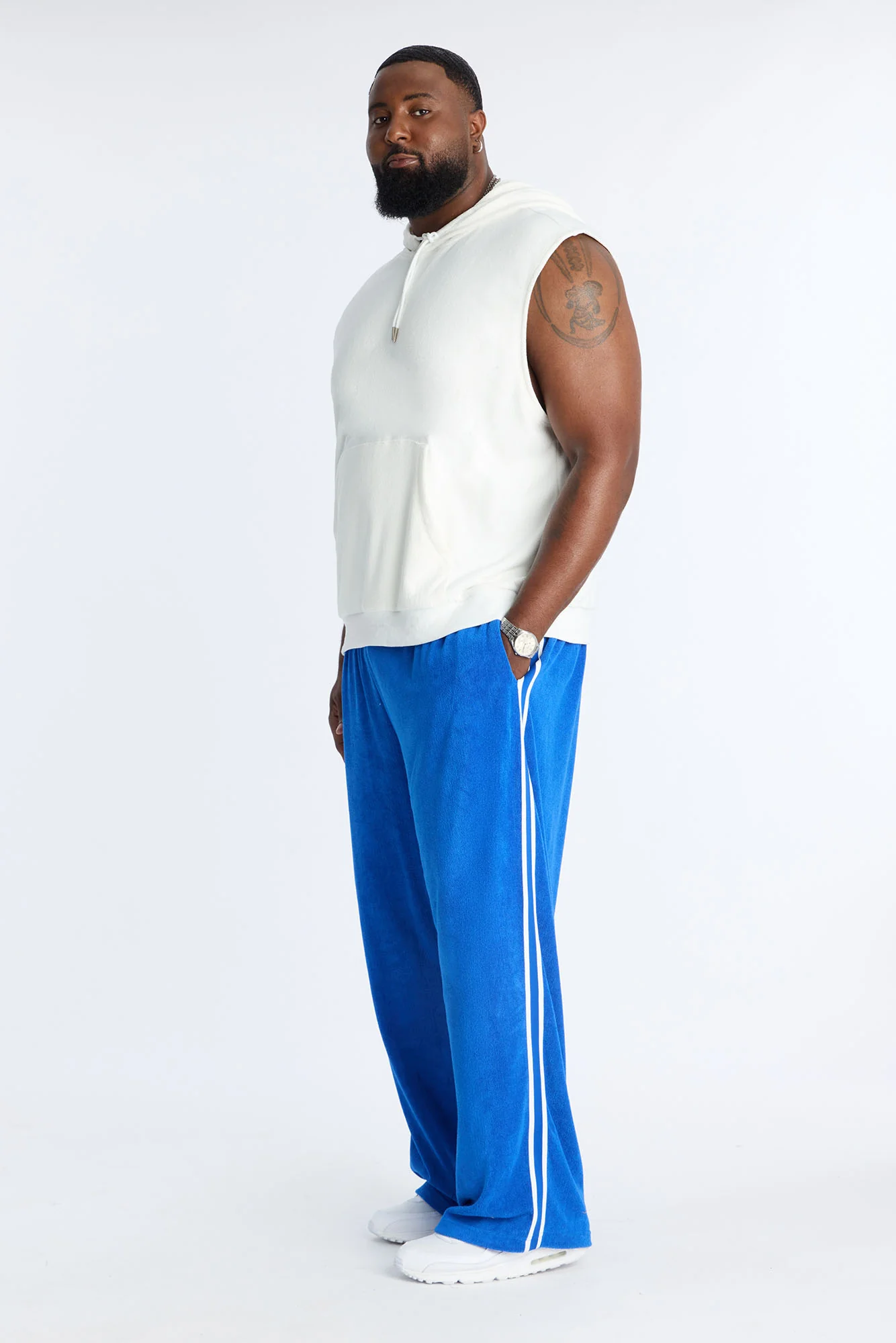 Classic Terry Cloth Baggy Pant - Blue/combo - Image 7