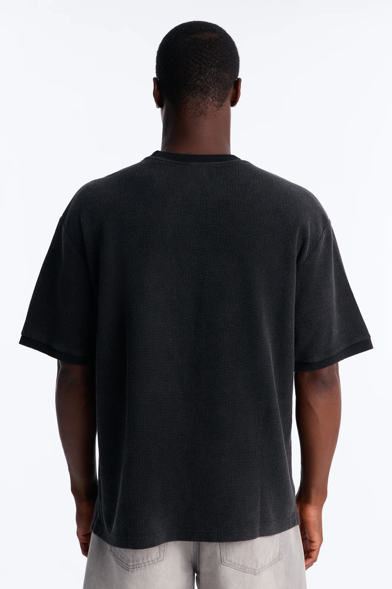 Classic Waffle Tee - Black - Image 4