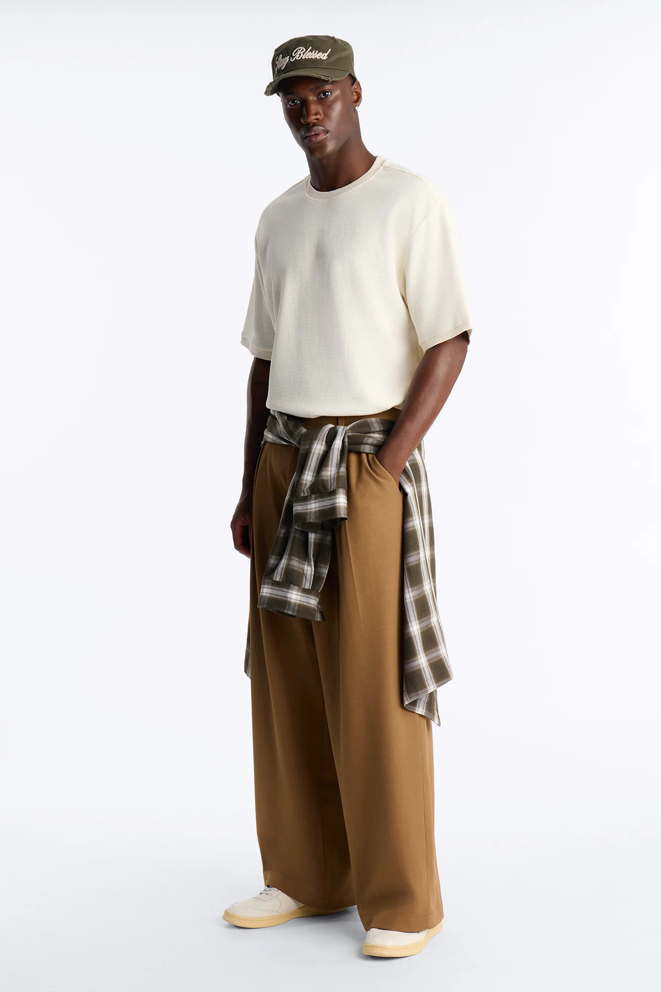 Classic Waffle Tee - Cream - Image 2