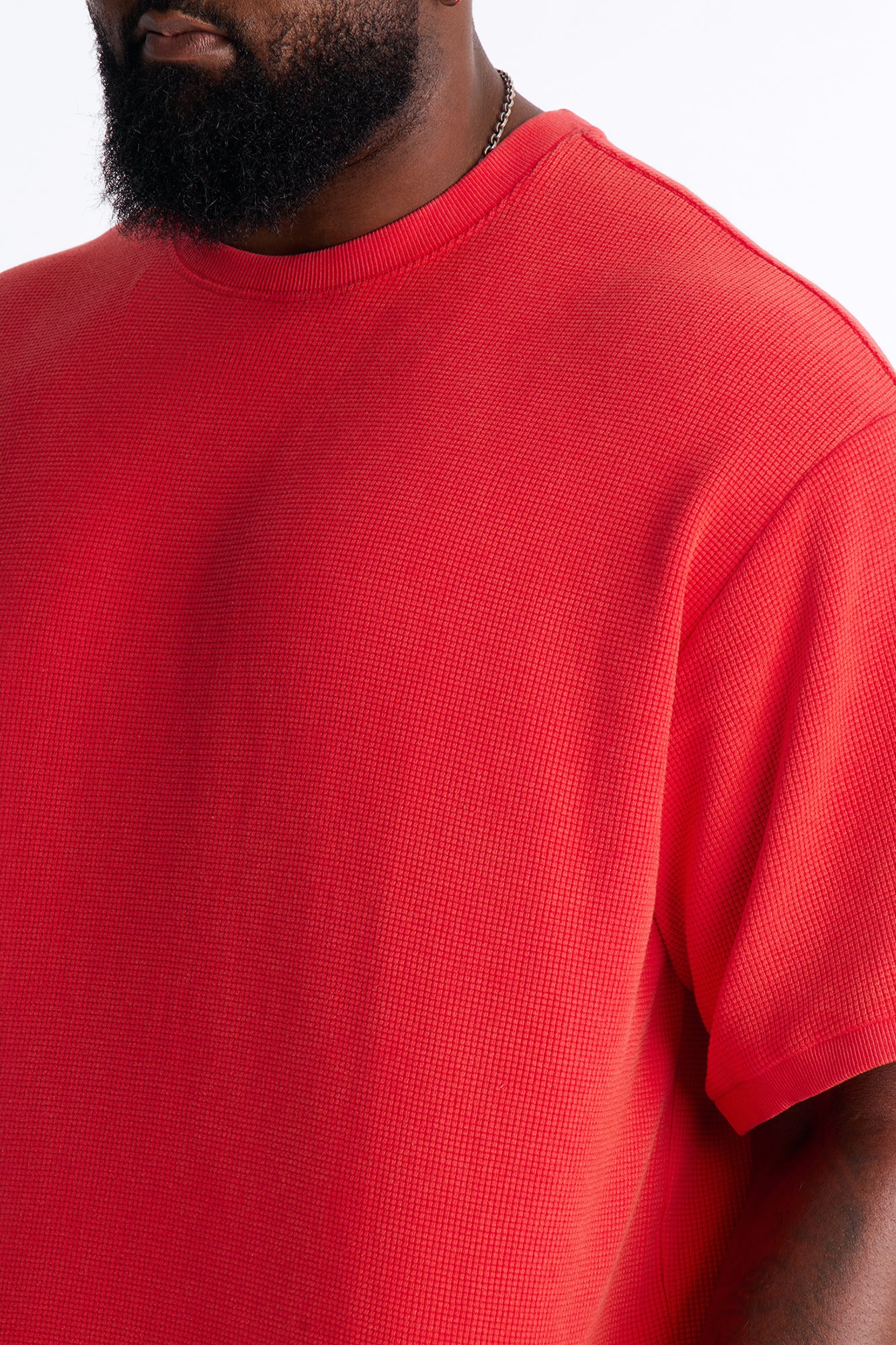 Classic Waffle Tee - Red - Image 8