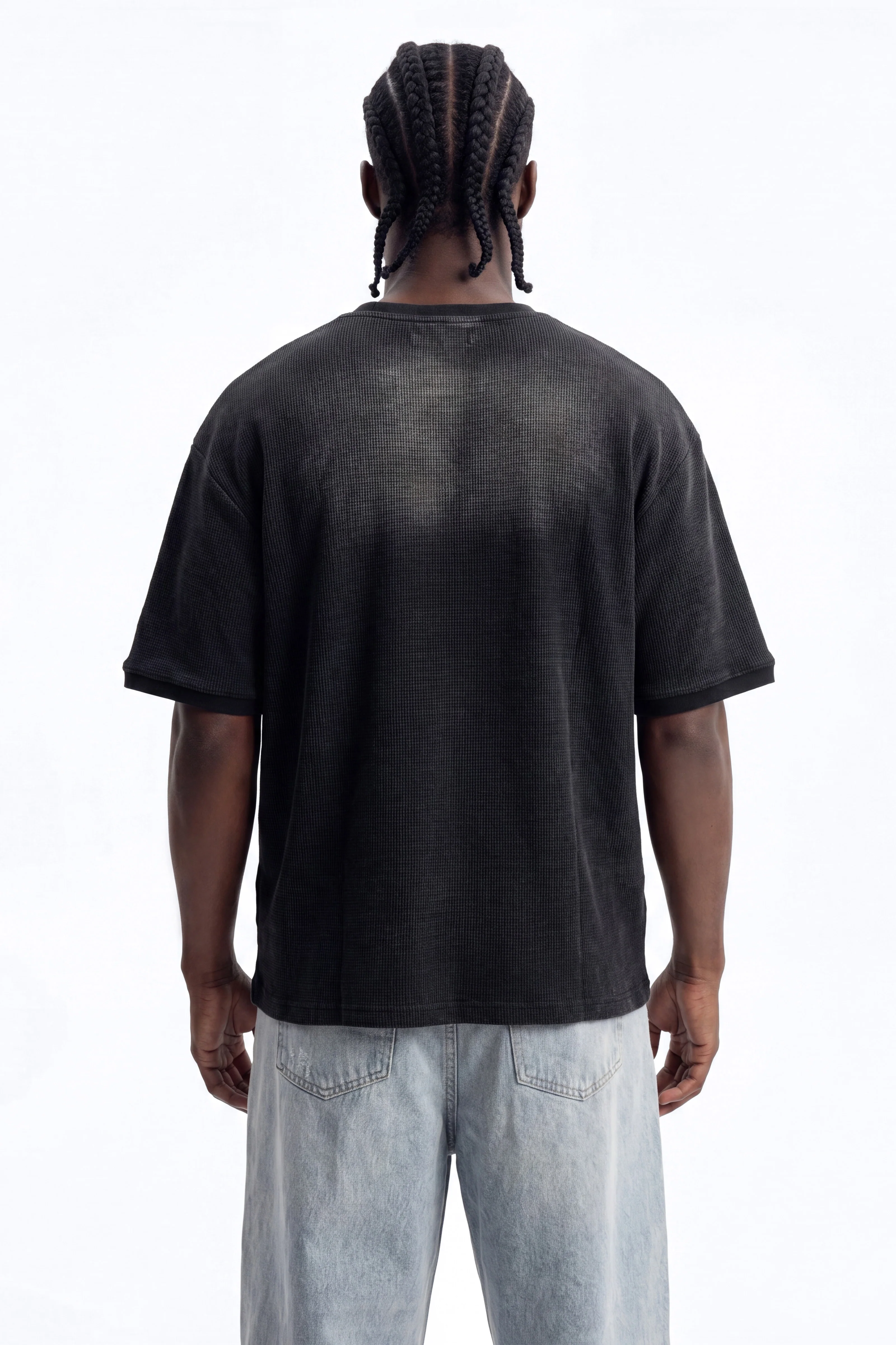 Classic Wash Waffle Tee - Black Wash - Image 4