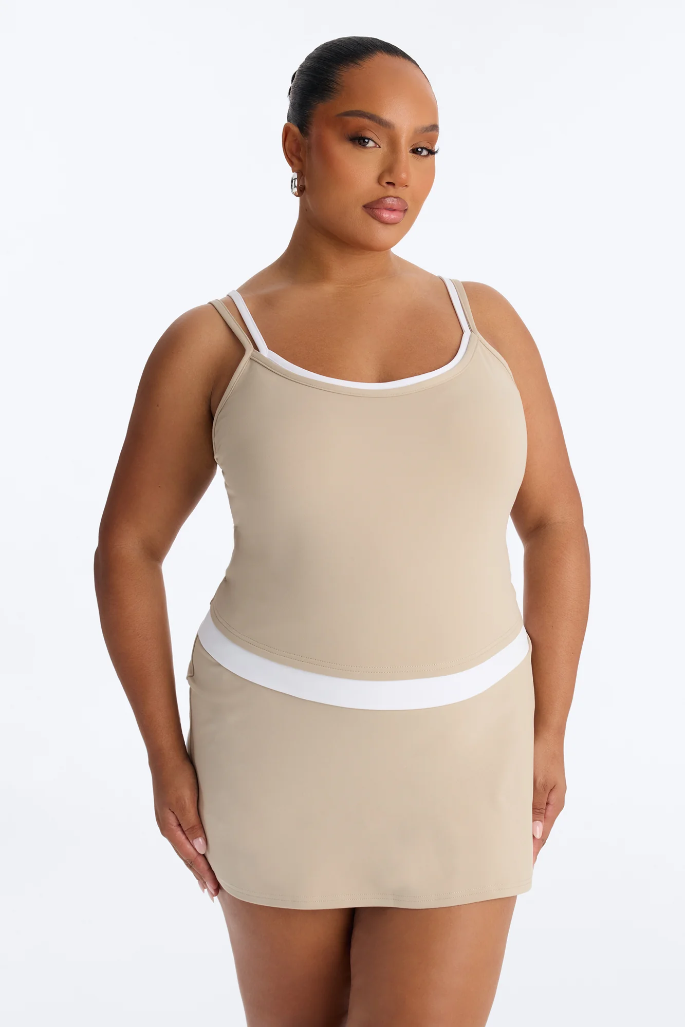 Claudia Mini Skirt Set - Taupe - Image 6