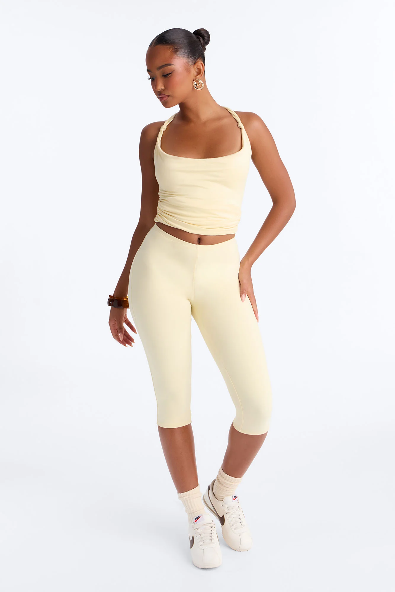 Cleo Low Rise Soft Touch Capri Legging - Butter Yellow